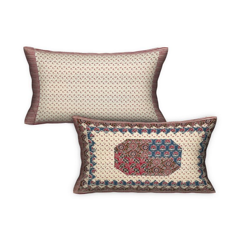 Barmeri Pastel Twill Cotton King Bedsheet With Colorful Patchwork Design