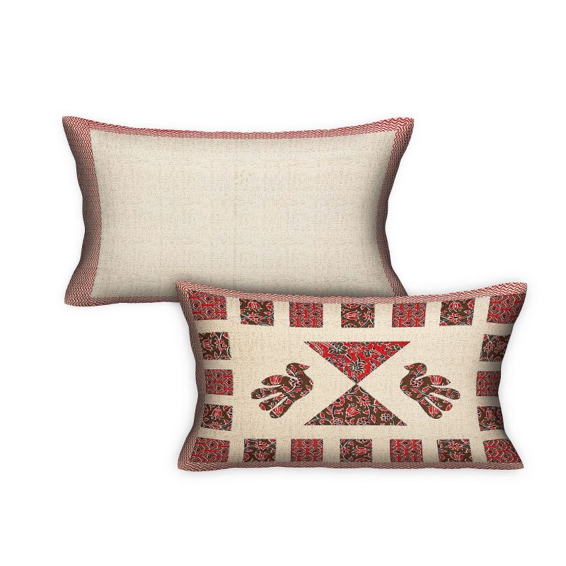 Barmeri Pastel Twill Cotton King Bedsheet With Colorful Patchwork Design