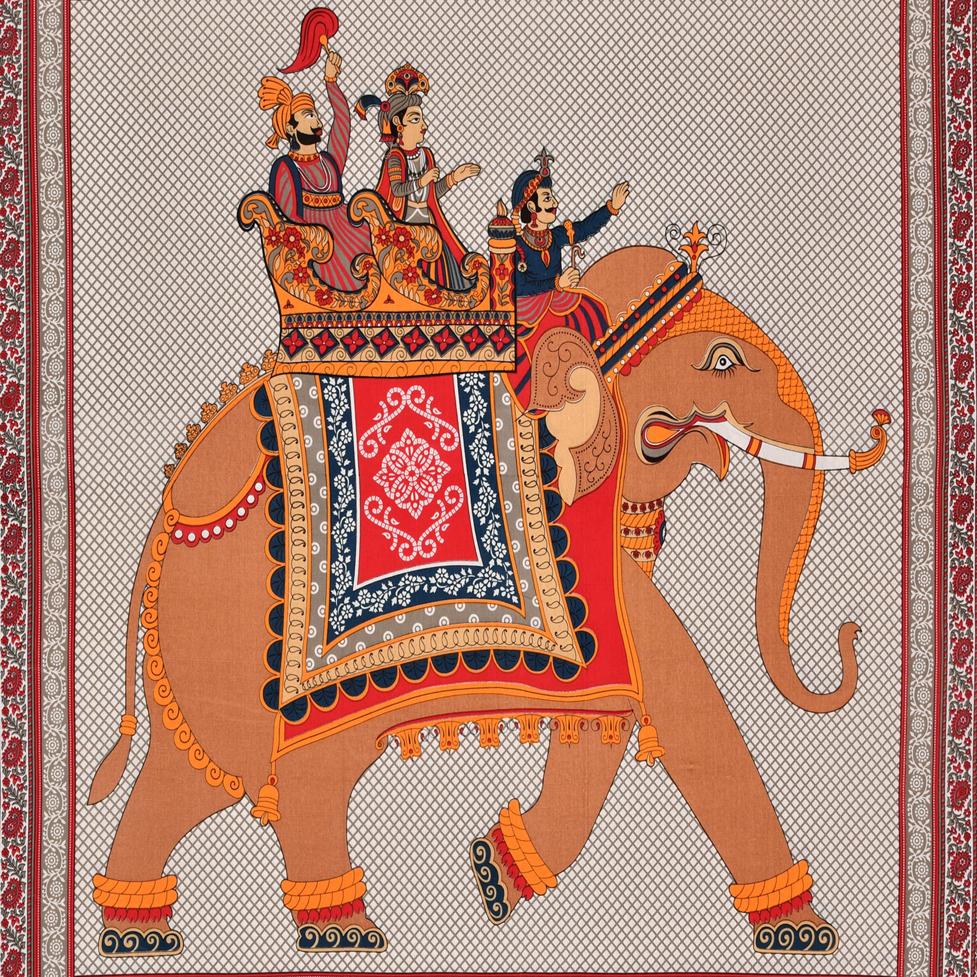 Big Elephant Printed Cotton single Bed Sheet With 1 Pillow Cover