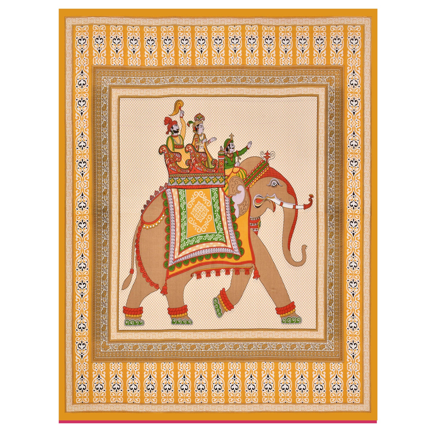 Big Elephant Printed Cotton single Bed Sheet With 1 Pillow Cover