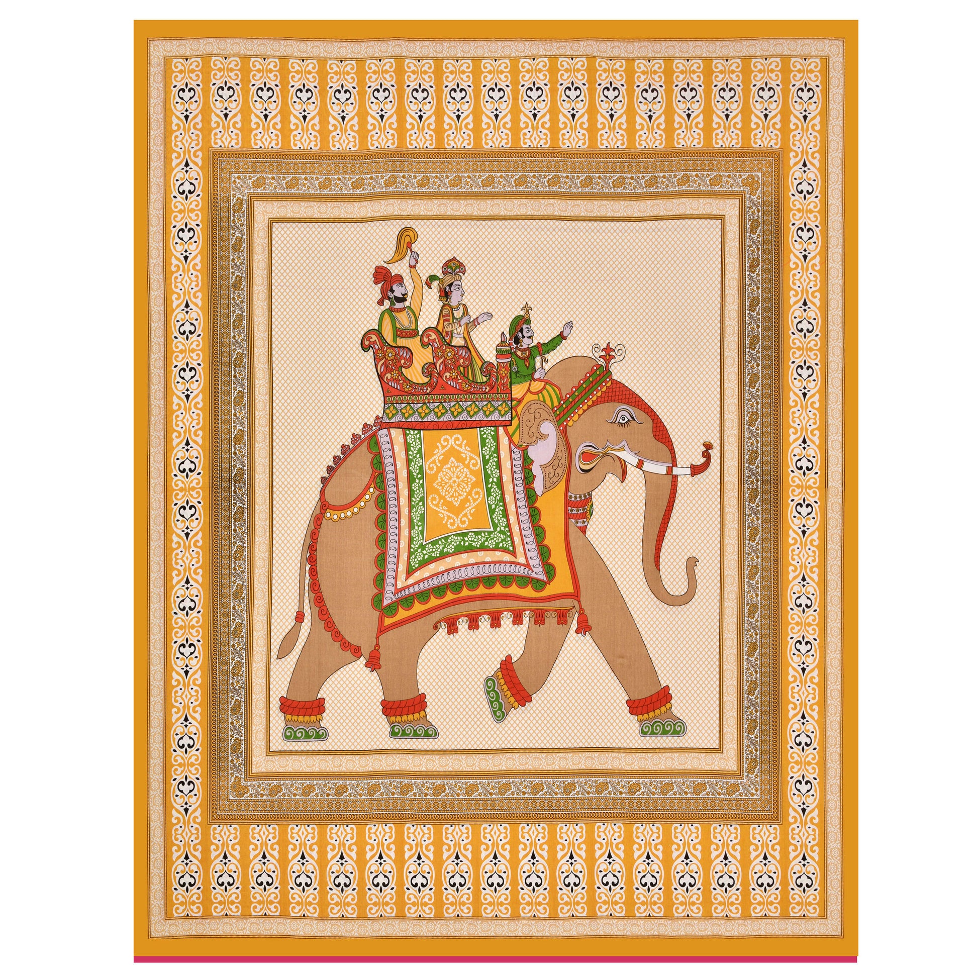 Big Elephant Printed Cotton single Bed Sheet With 1 Pillow Cover