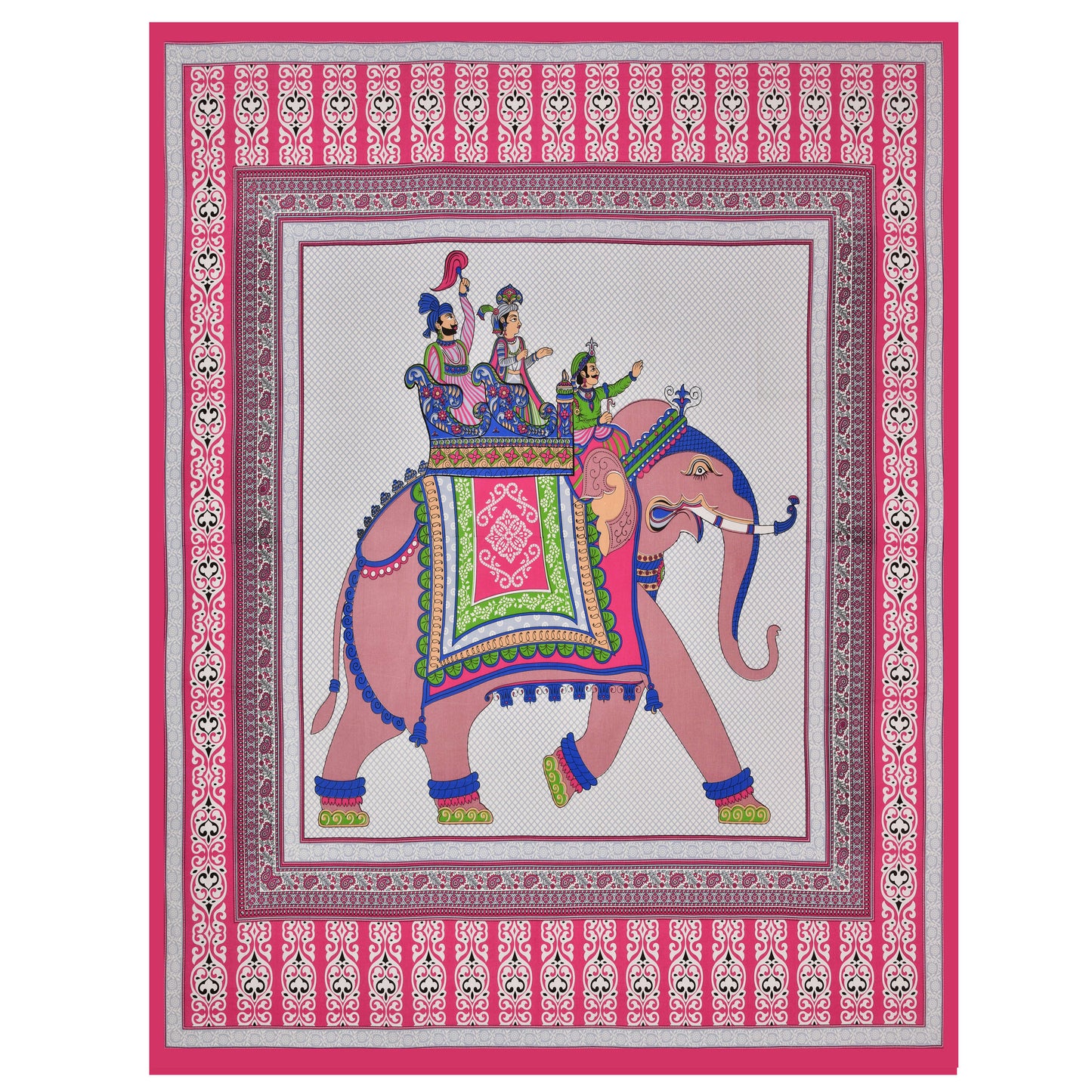 Big Elephant Printed Cotton single Bed Sheet With 1 Pillo Cover ?
