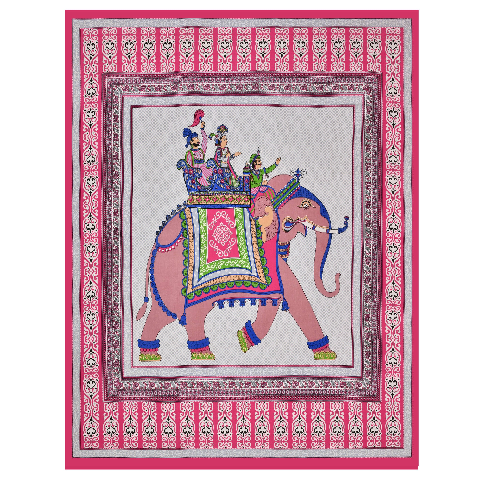 Big Elephant Printed Cotton single Bed Sheet With 1 Pillo Cover ?