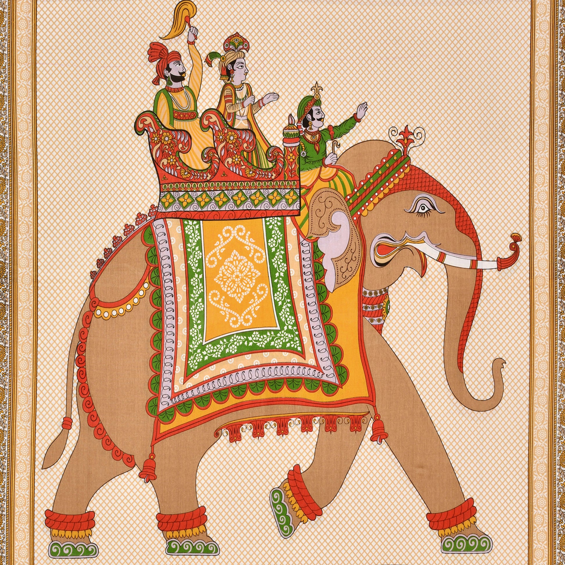 Big Elephant Printed Cotton single Bed Sheet With 1 Pillow Cover