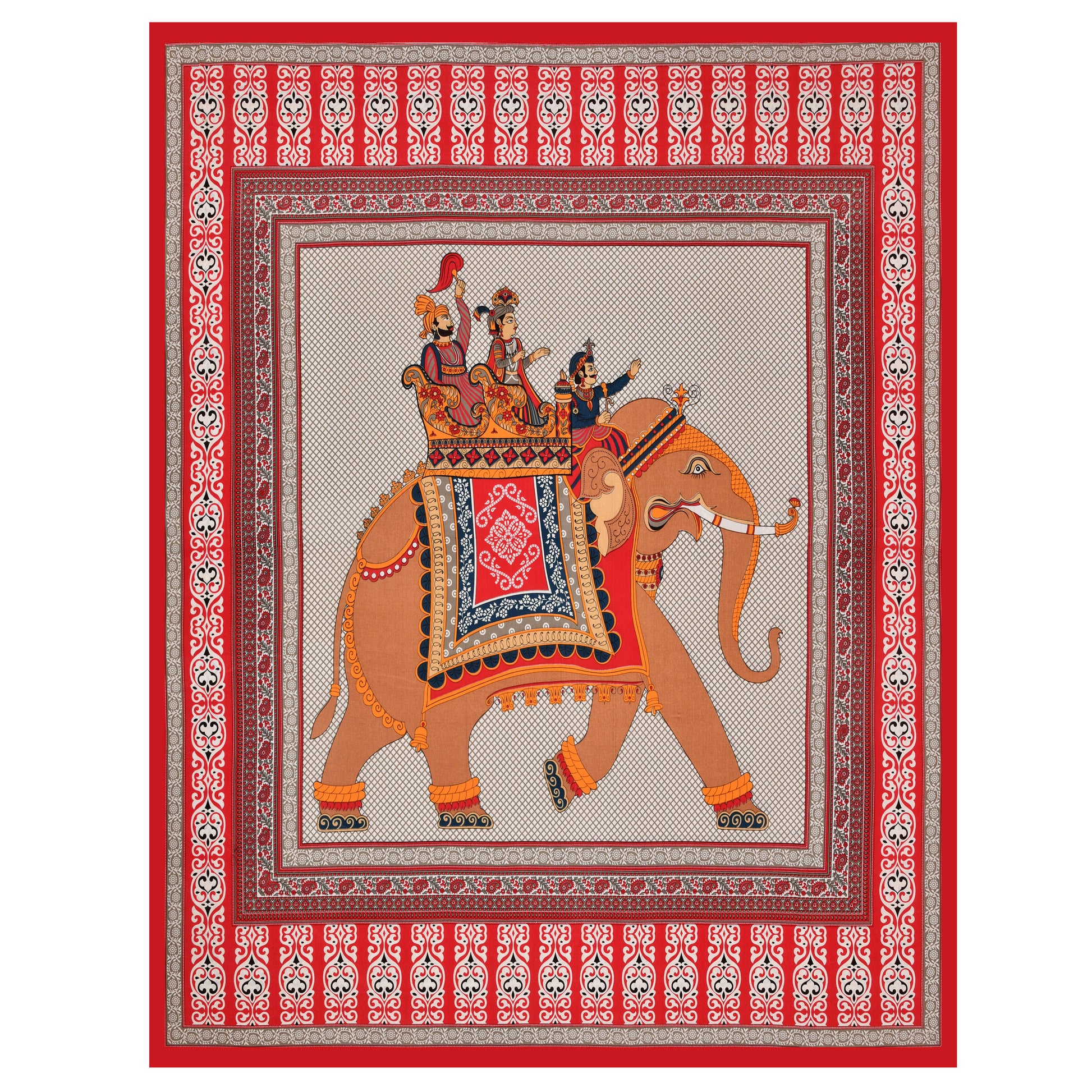 Big Elephant Printed Cotton single Bed Sheet With 1 Pillow Cover