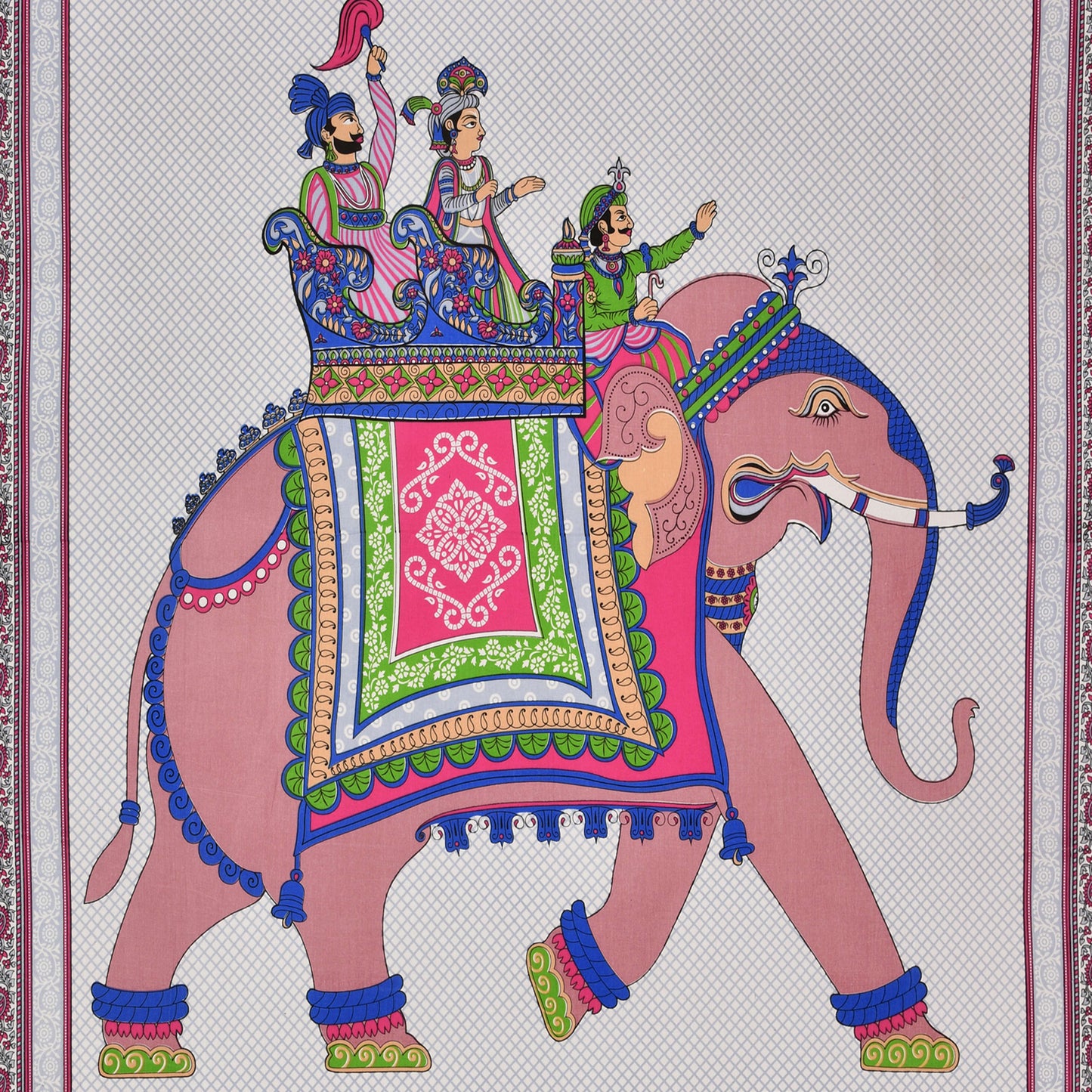 Big Elephant Printed Cotton single Bed Sheet With 1 Pillo Cover ?
