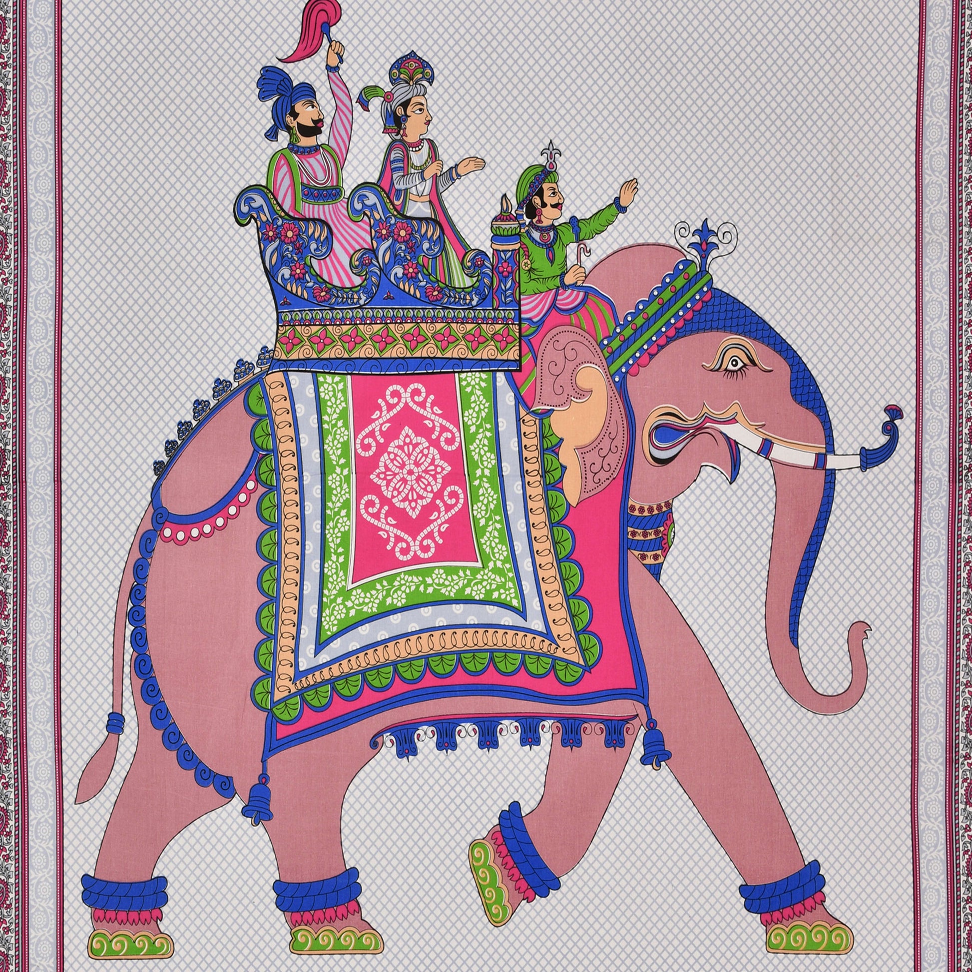 Big Elephant Printed Cotton single Bed Sheet With 1 Pillo Cover ?