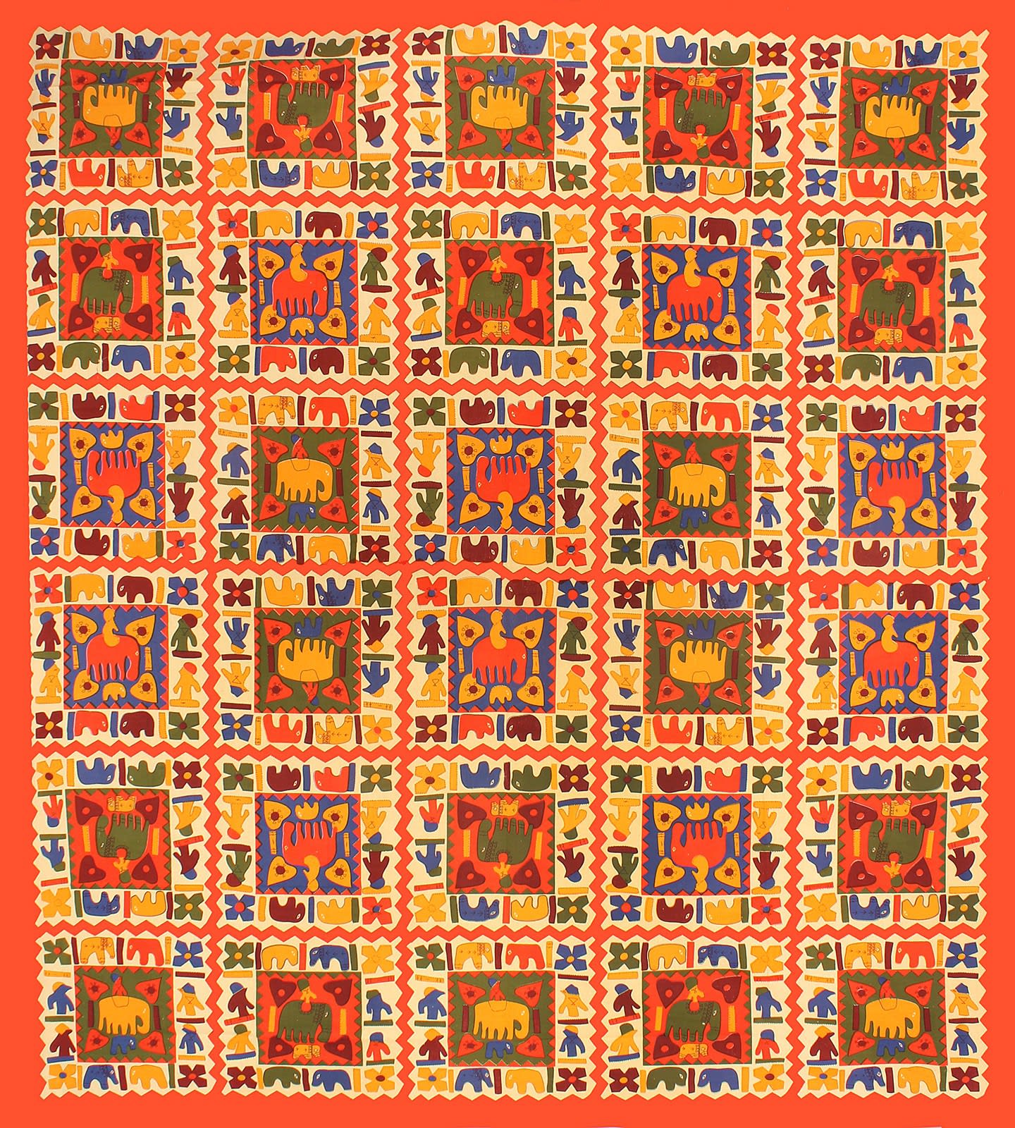 Cotton Printed Double Bedsheet (Orange)