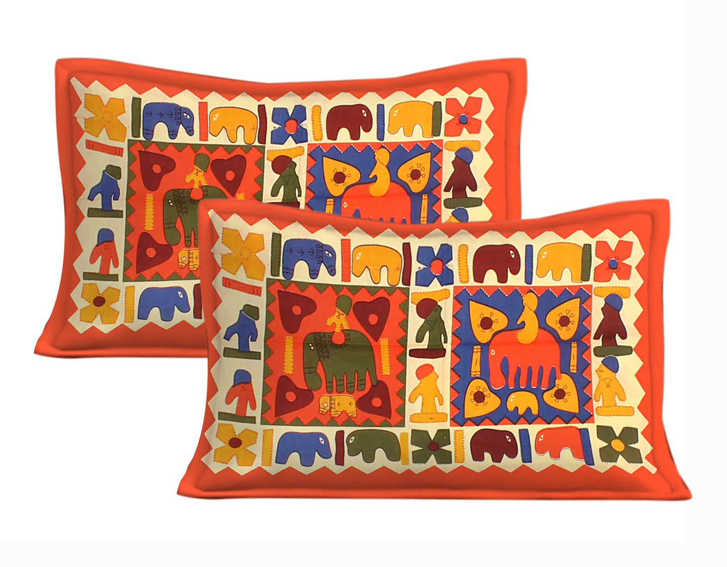 Cotton Printed Double Bedsheet (Orange)