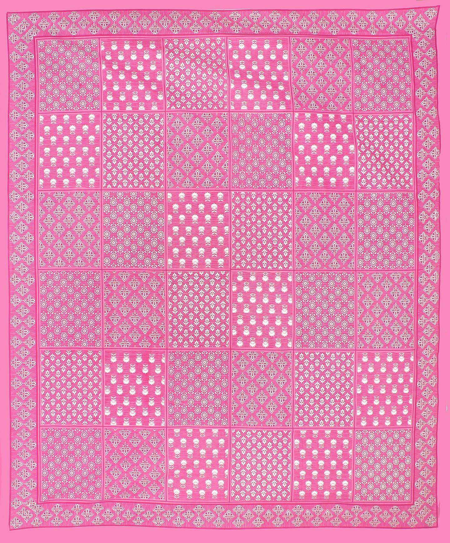 Cotton Double 3D Printed Flat Bedsheet  (Pack of 1, Pink)