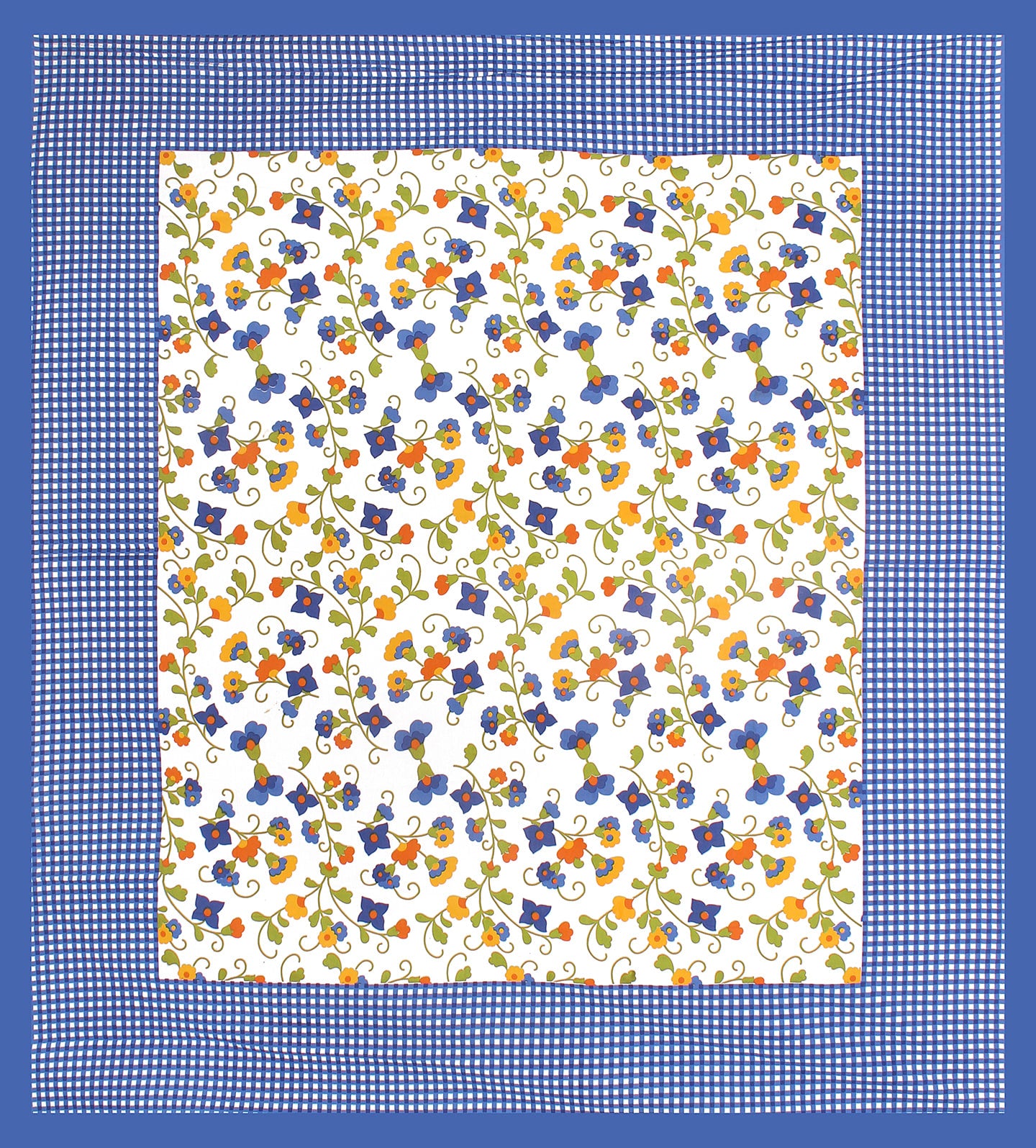 Cotton Double Floral Bedsheet (Blue)