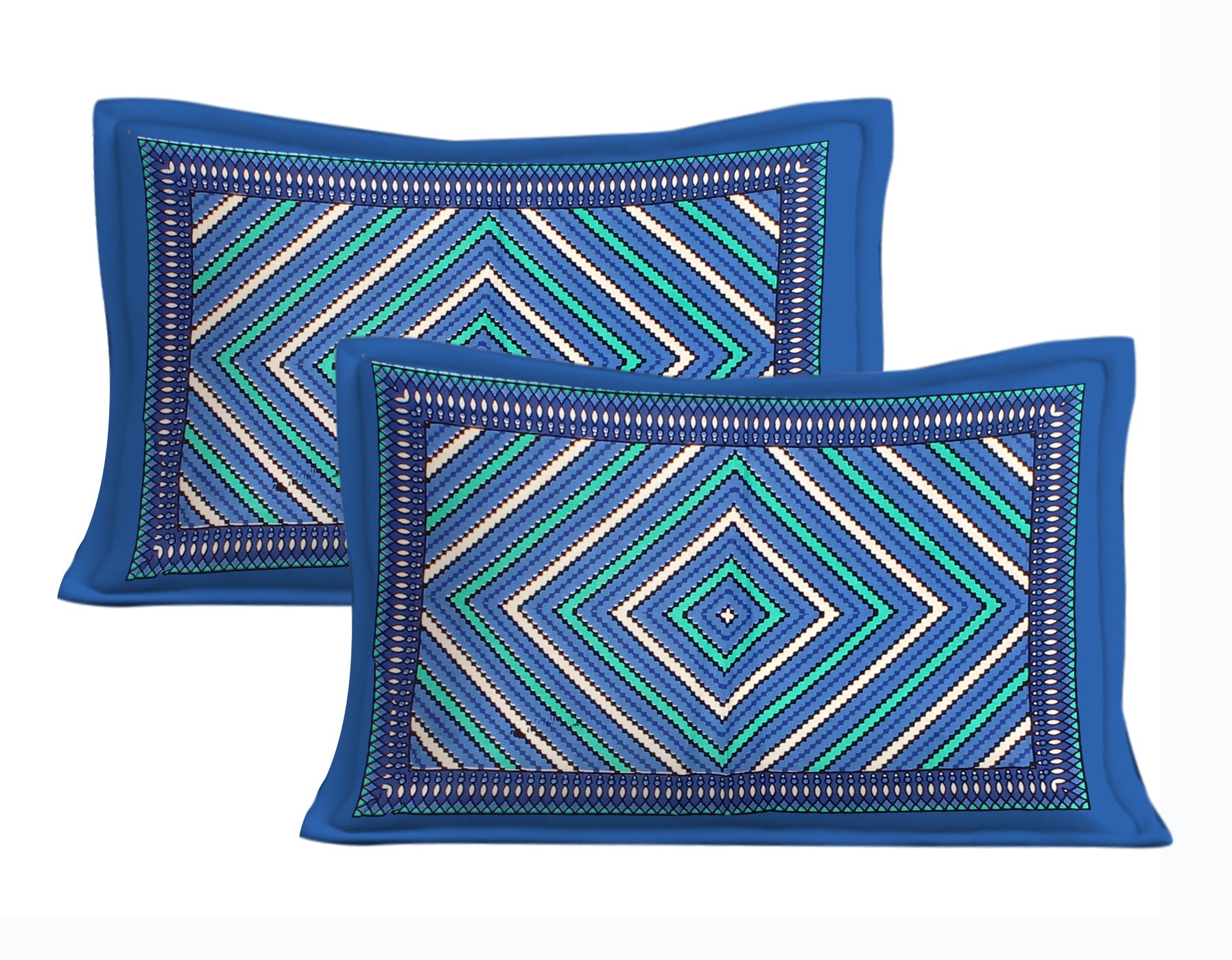 Cotton Double Jaipuri Prints Bedsheet  (Pack of 1, BLUE)
