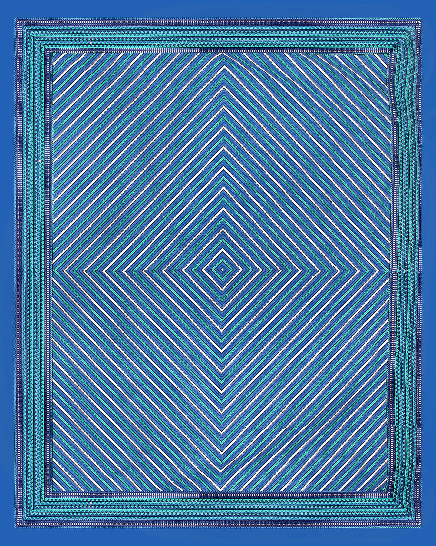 Cotton Double Jaipuri Prints Bedsheet  (Pack of 1, BLUE)
