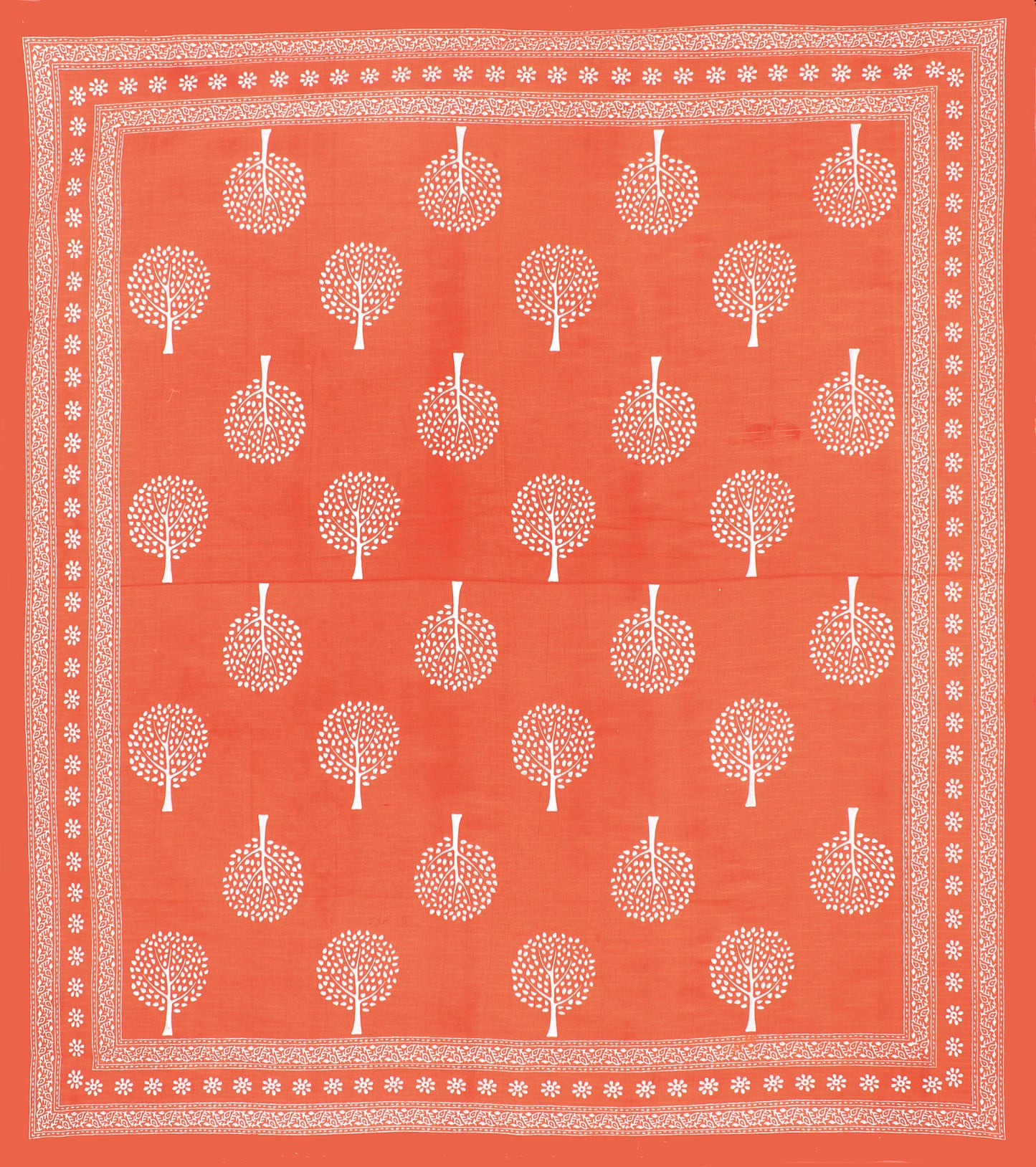 Cotton Double Jaipuri Prints Bedsheet  (Pack of 1, ORANGE)