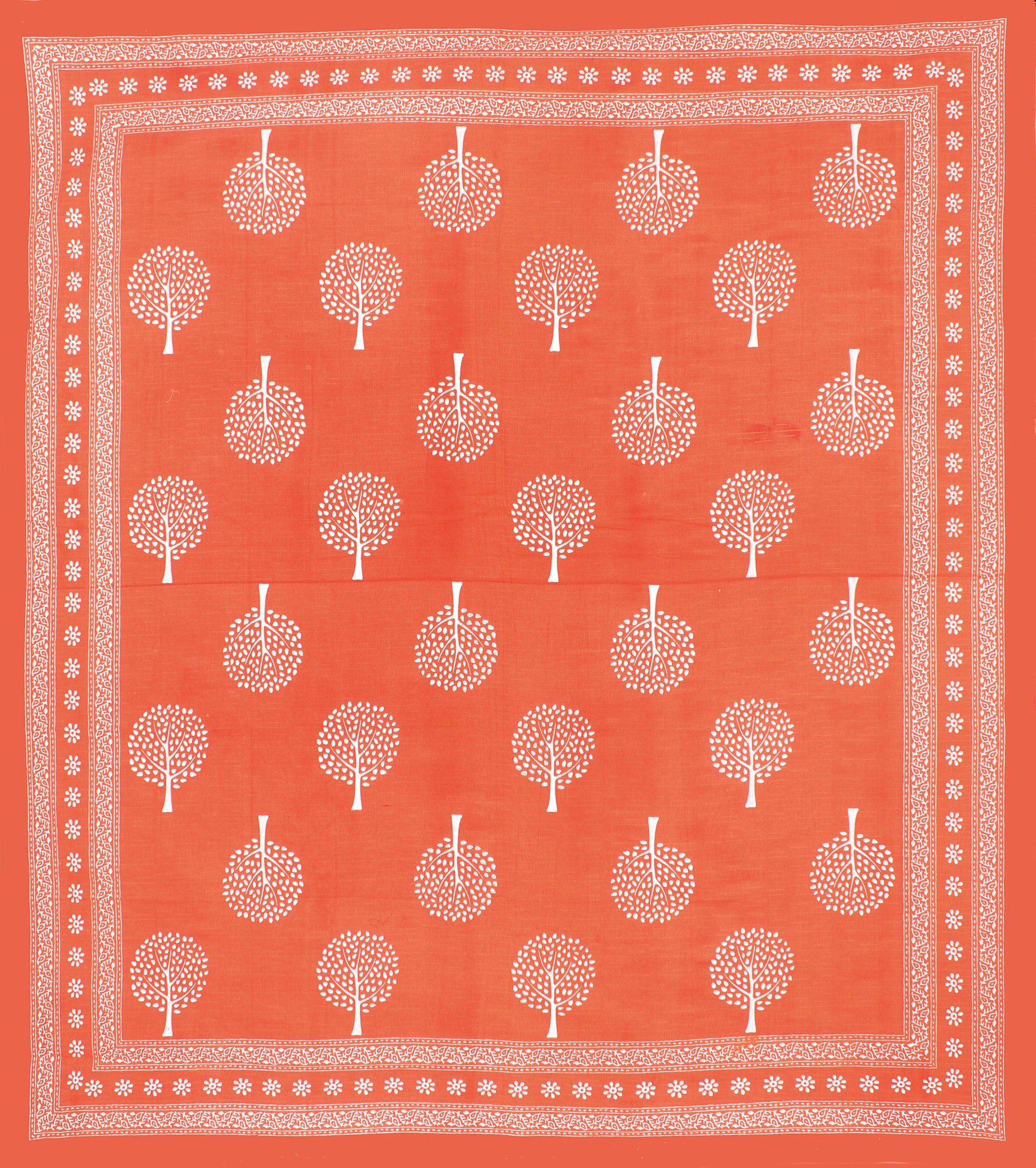 Cotton Double Jaipuri Prints Bedsheet  (Pack of 1, ORANGE)