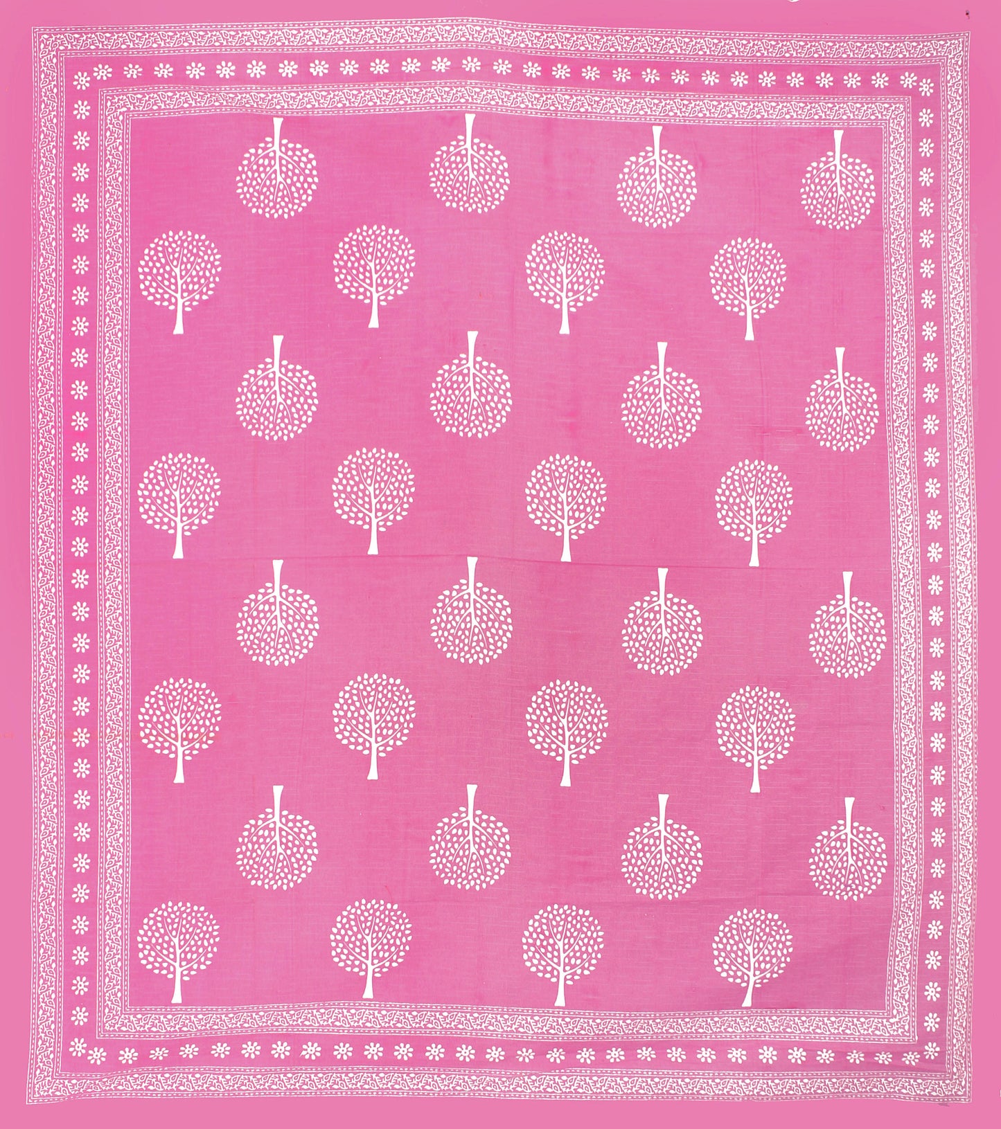 Cotton Double Jaipuri Prints Bedsheet  (Pack of 1, PINK)