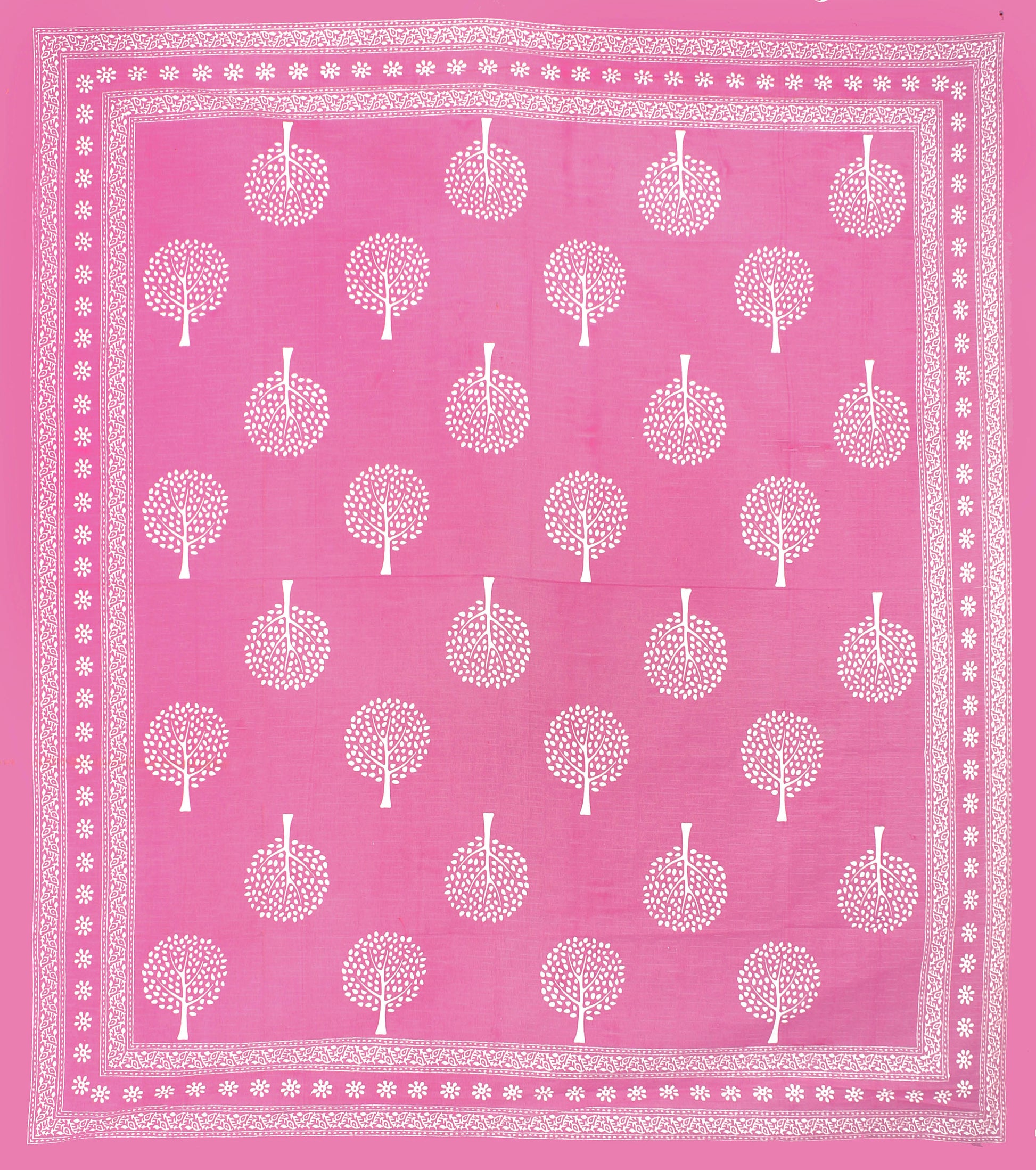 Cotton Double Jaipuri Prints Bedsheet  (Pack of 1, PINK)