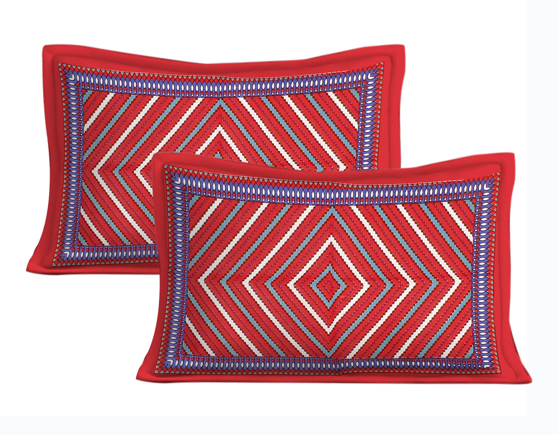 Cotton Double Jaipuri Prints Bedsheet  (Pack of 1, RED)