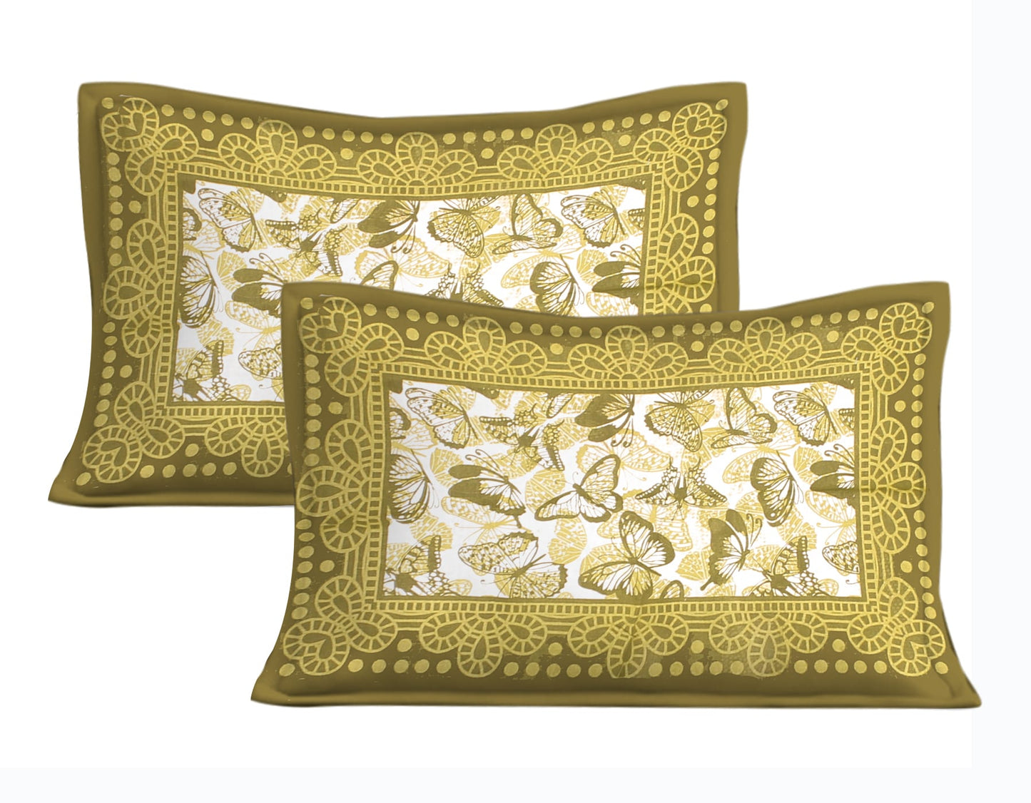 Cotton Double Jaipuri Prints Flat Bedsheet  With 2 Pillow Cover