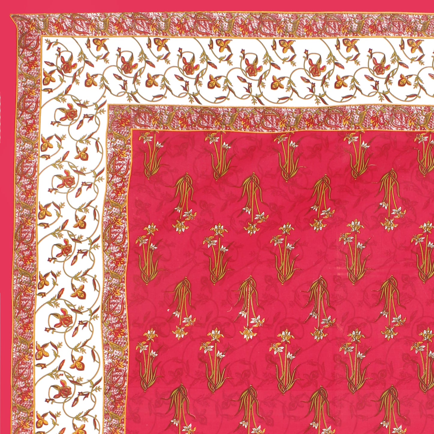 Cotton Double Jaipuri Prints Flat Bedsheet  With 2 Pillow Cover