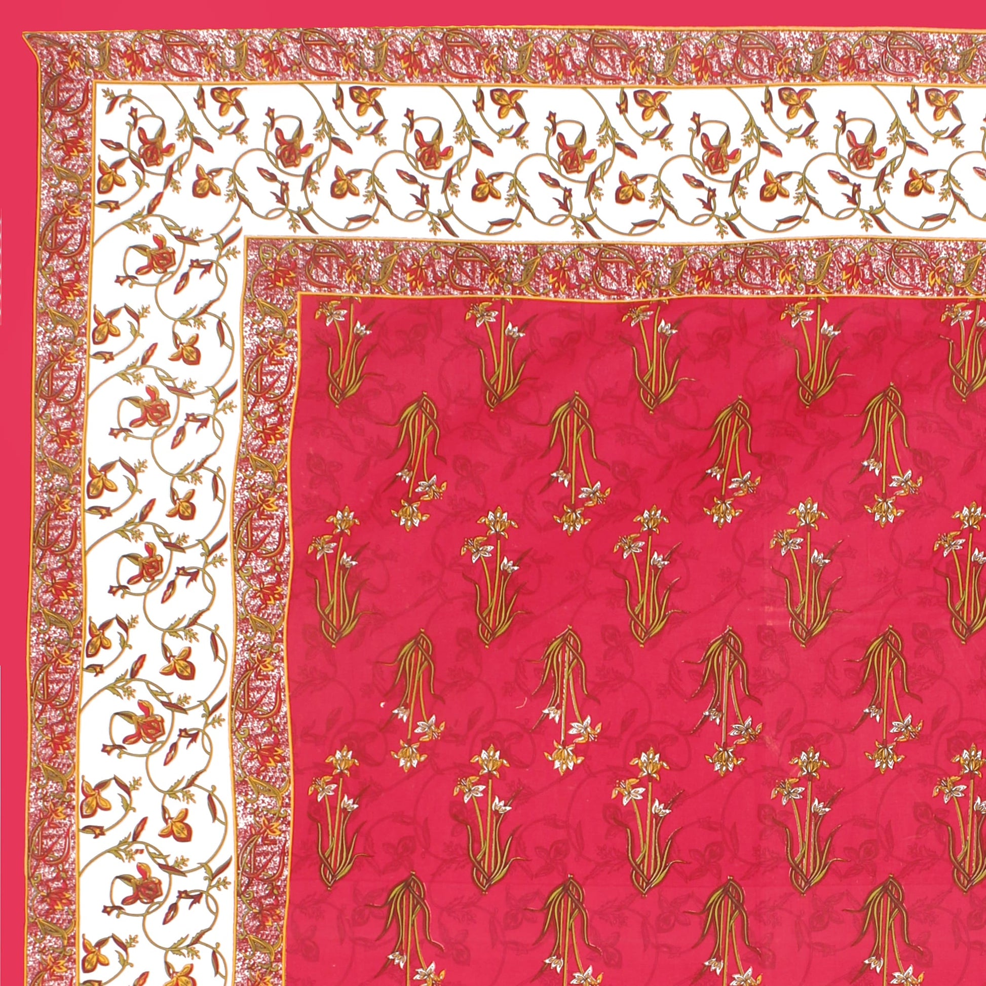 Cotton Double Jaipuri Prints Flat Bedsheet  With 2 Pillow Cover