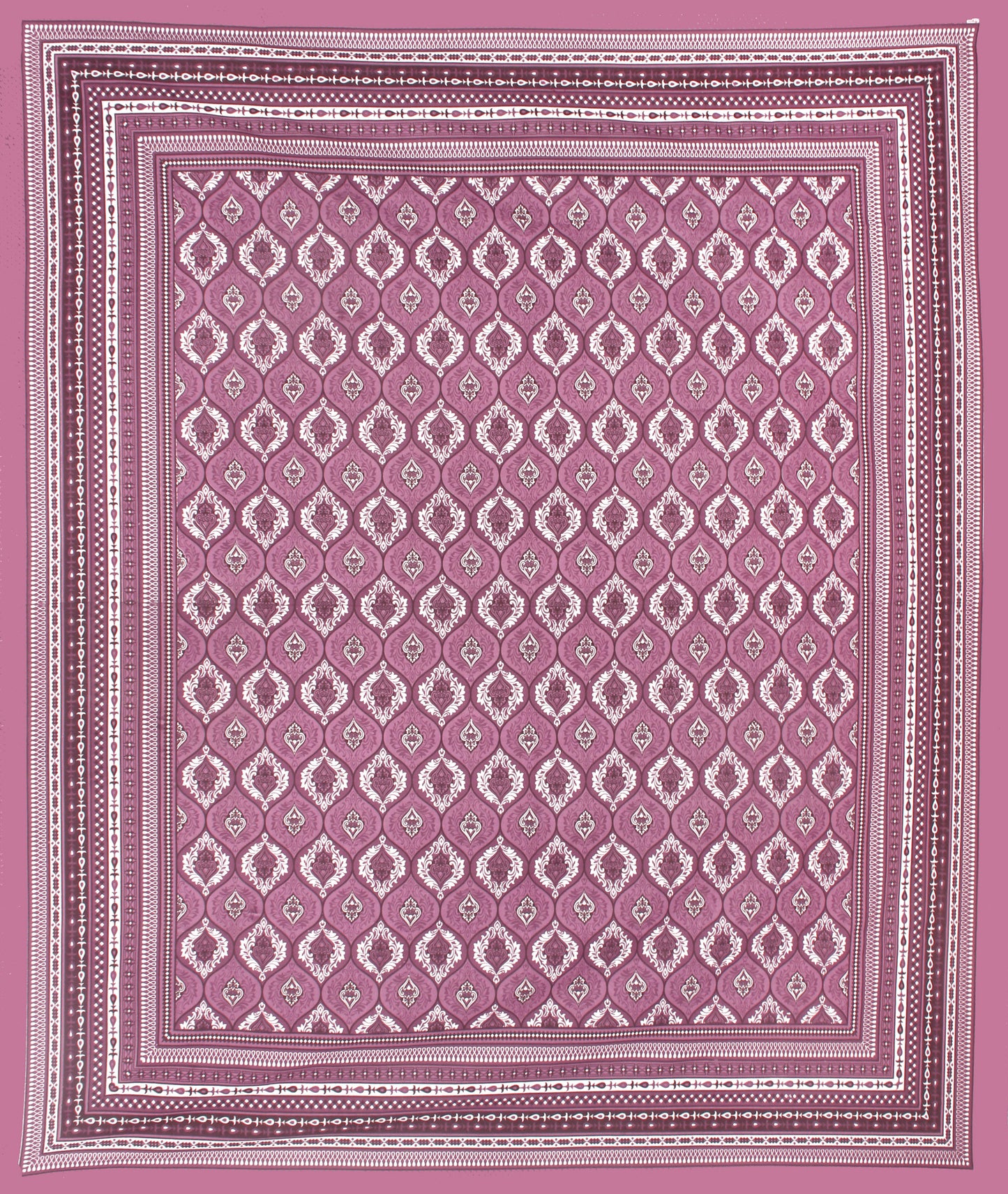 Cotton Double Jaipuri Prints Flat Bedsheet  With 2 Pillow Cover