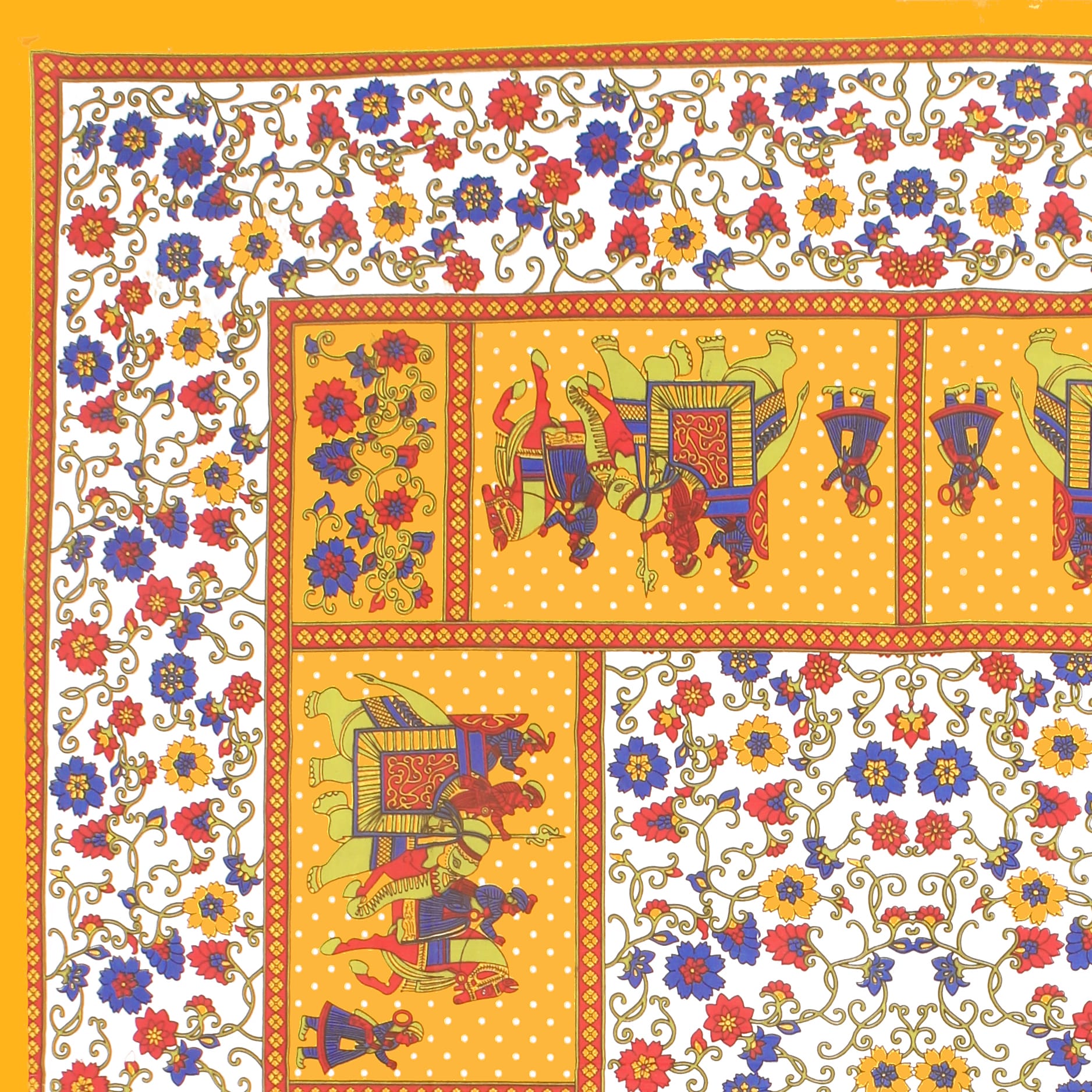 Cotton Double Jaipuri Prints Flat Bedsheet  With 2 Pillow Cover