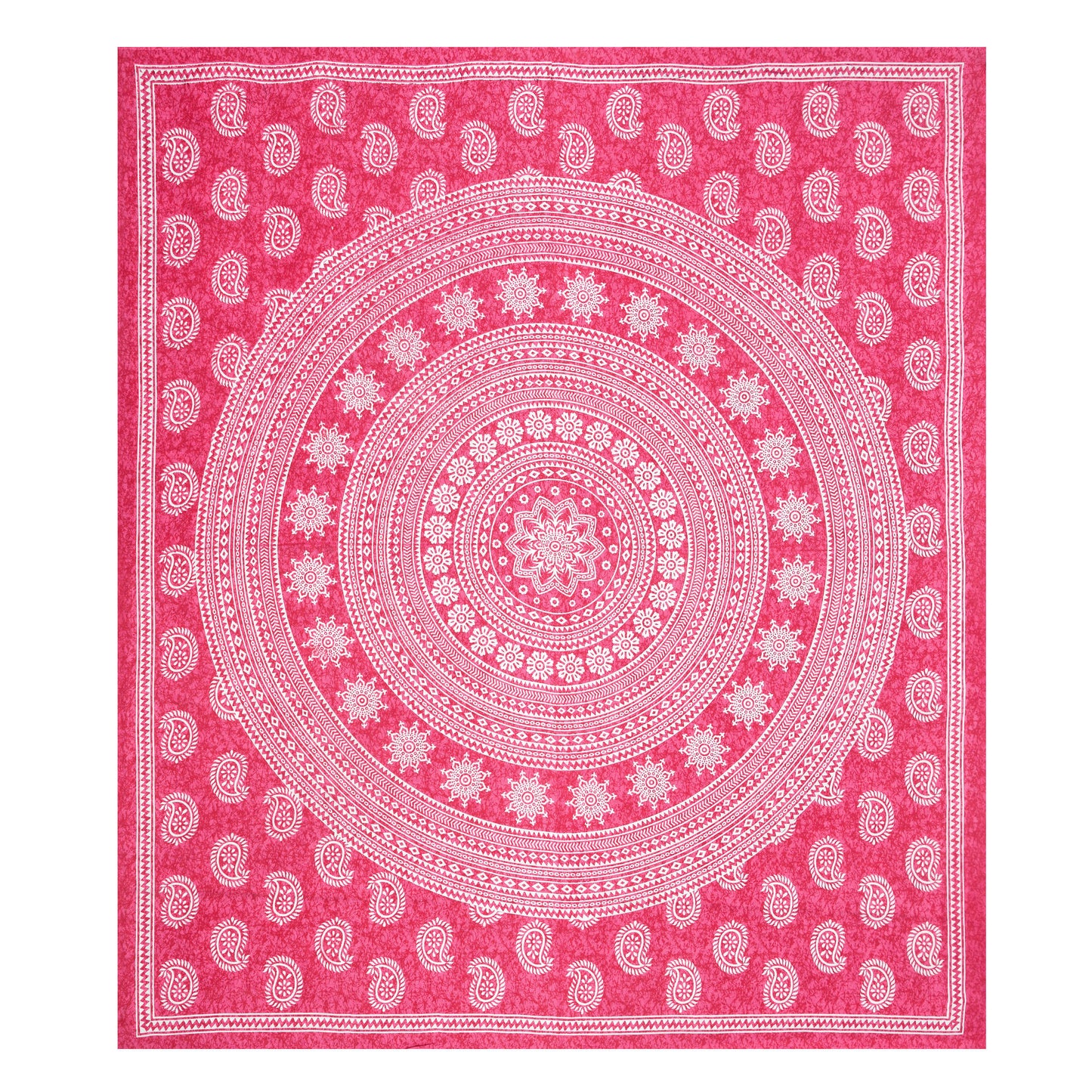 Cotton Double Jaipuri Prints Flat Bedsheet  With 2 Pillow Cover
