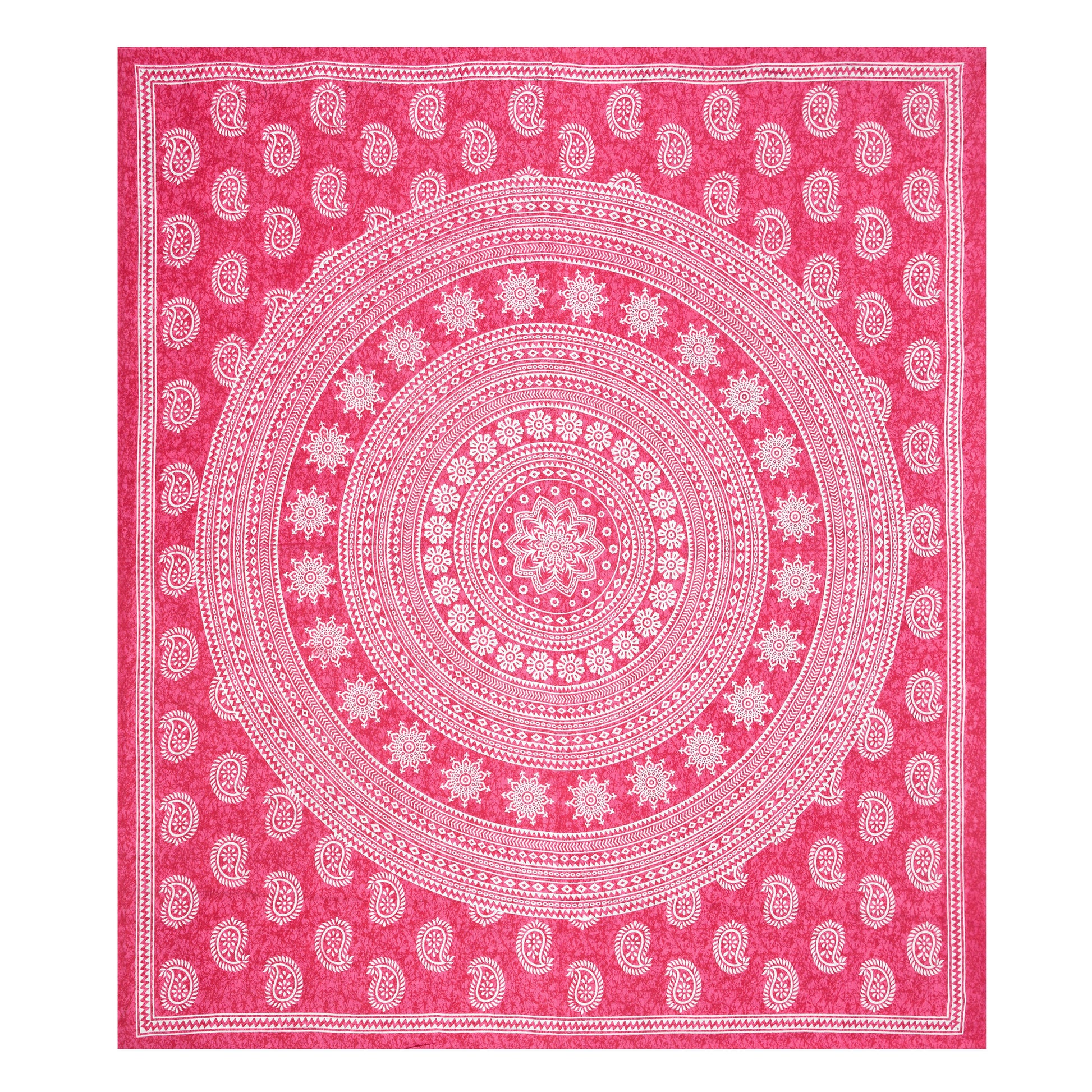 Cotton Double Jaipuri Prints Flat Bedsheet  With 2 Pillow Cover