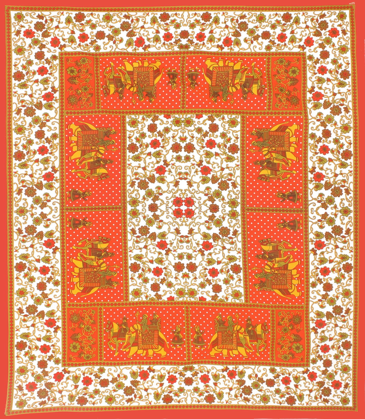 Cotton Double Jaipuri Prints Flat Bedsheet  With 2 Pillow Cover