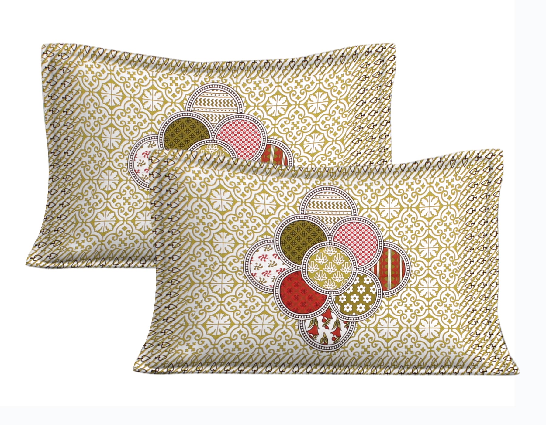 Cotton Double Jaipuri Prints Flat Bedsheet  With 2 Pillow Cover