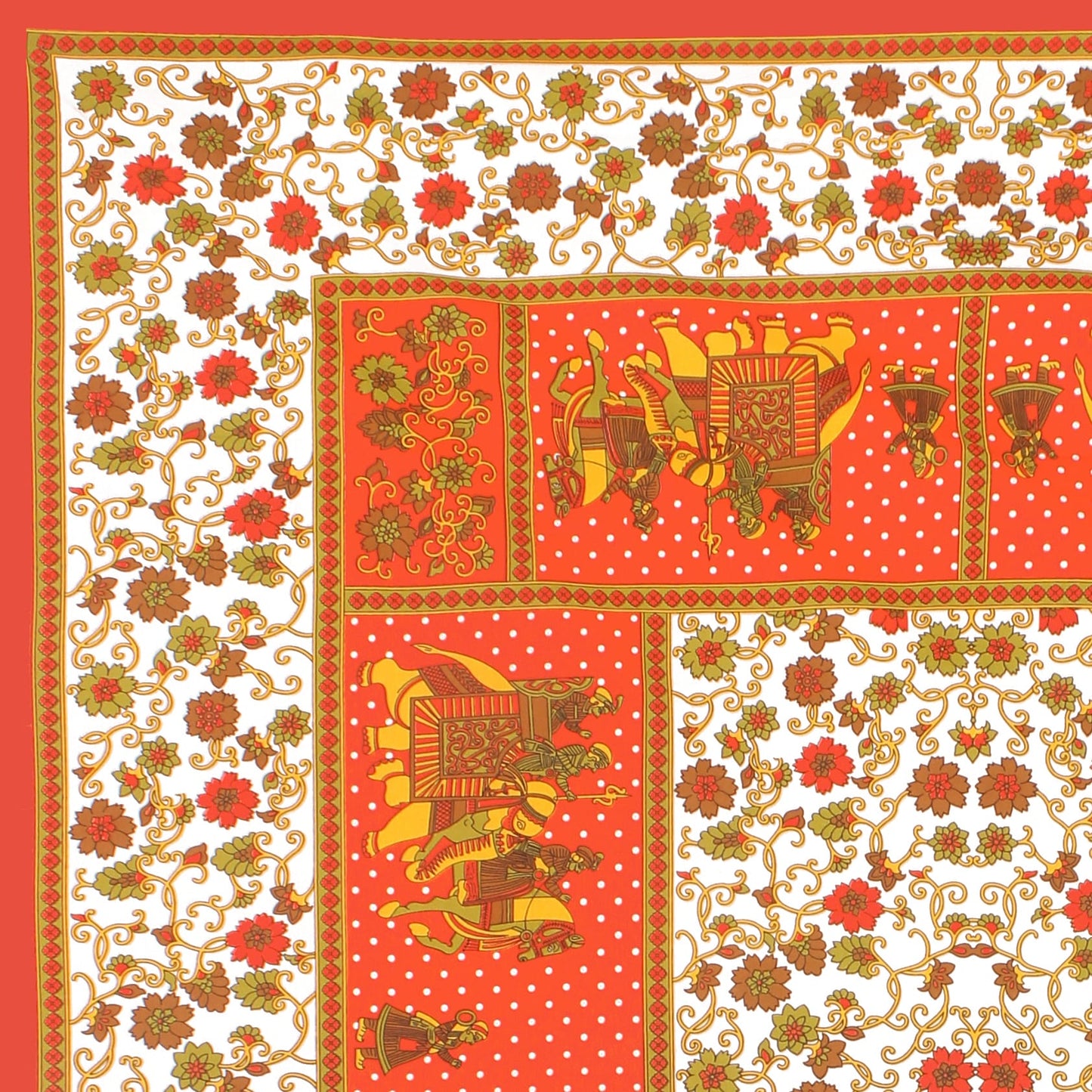 Cotton Double Jaipuri Prints Flat Bedsheet  With 2 Pillow Cover
