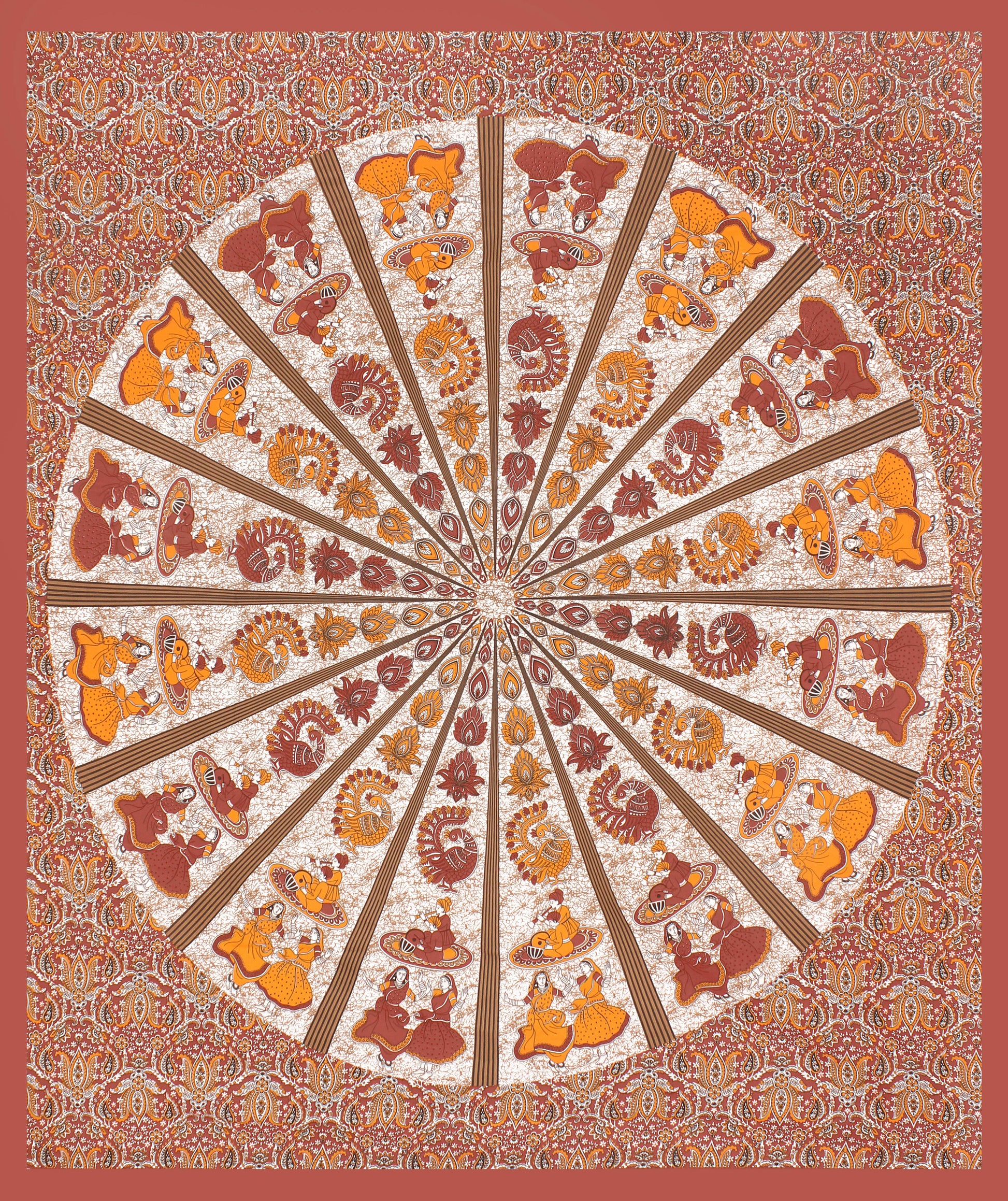Cotton Double Jaipuri Prints Flat Bedsheet  With 2 Pillow Cover