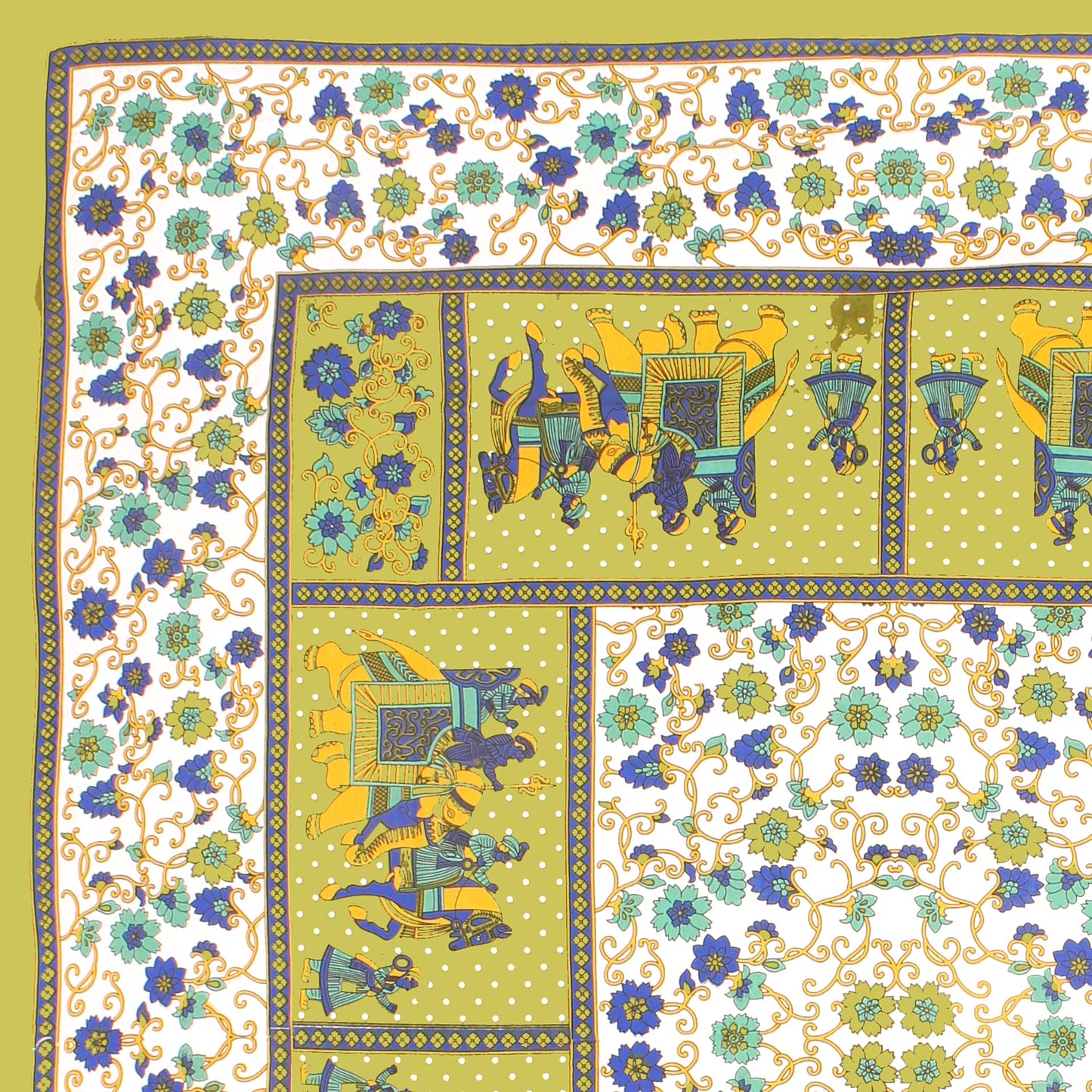 Cotton Double Jaipuri Prints Flat Bedsheet  With 2 Pillow Cover