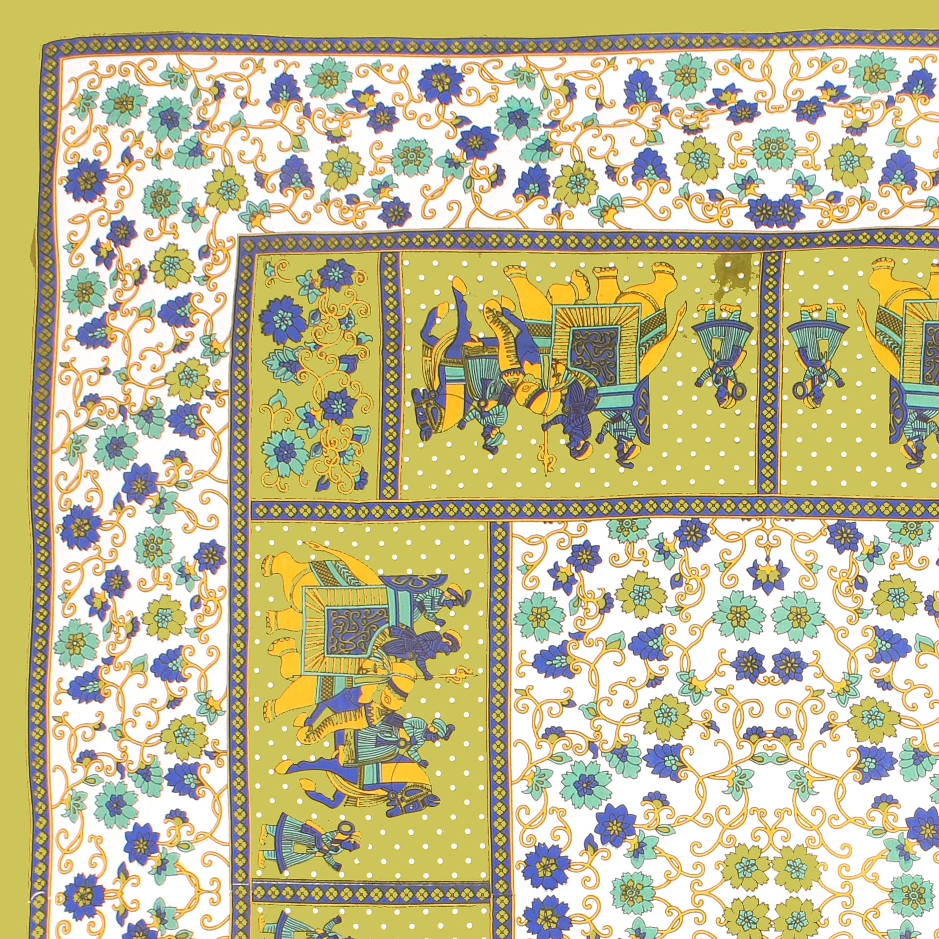 Cotton Double Jaipuri Prints Flat Bedsheet  With 2 Pillow Cover