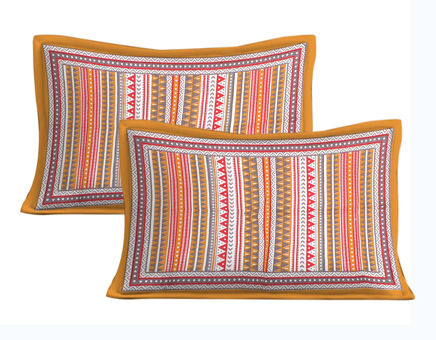 Cotton Double Jaipuri Prints Flat Bedsheet  With 2 Pillow Cover
