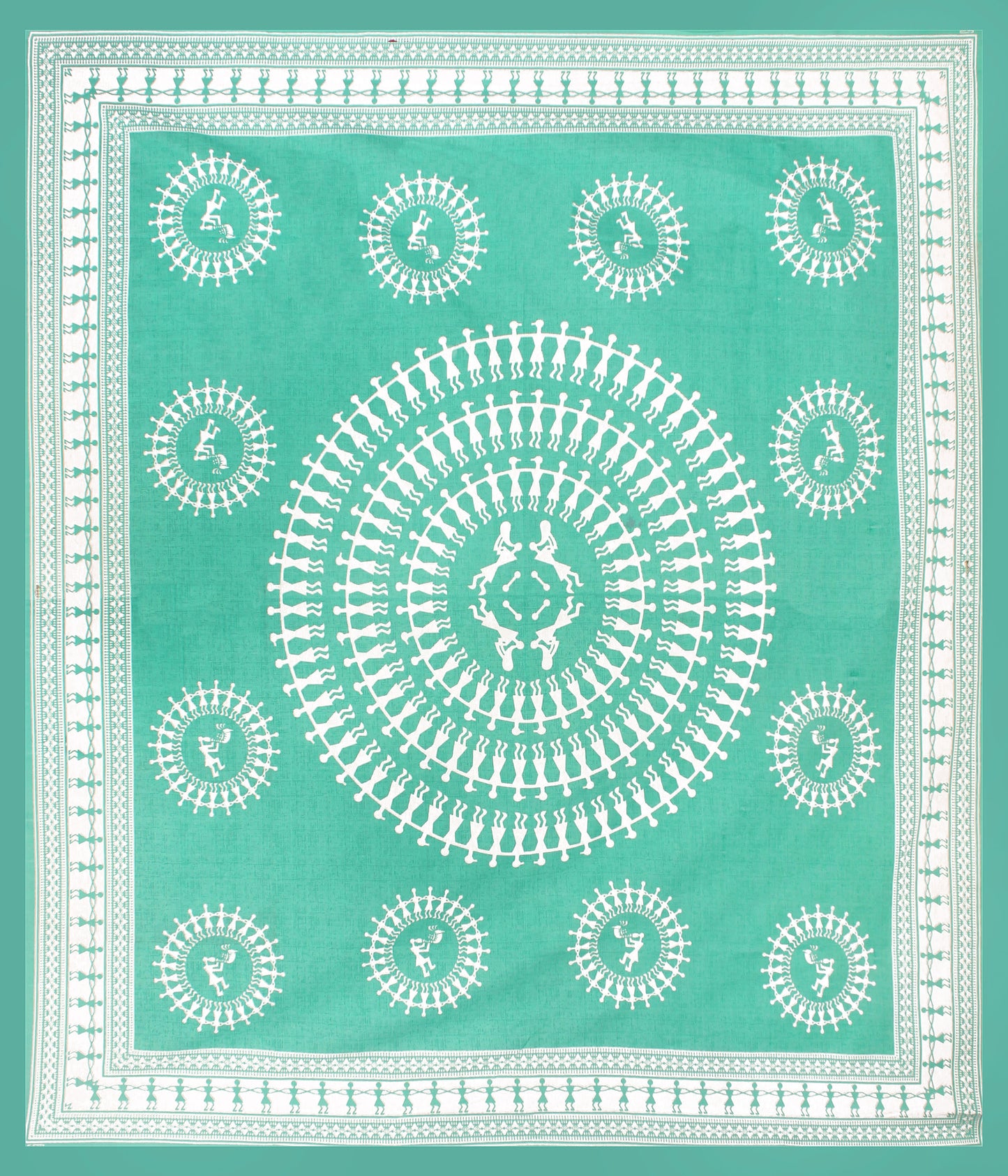 Cotton Double Jaipuri Prints Flat Bedsheet  With 2 Pillow Cover