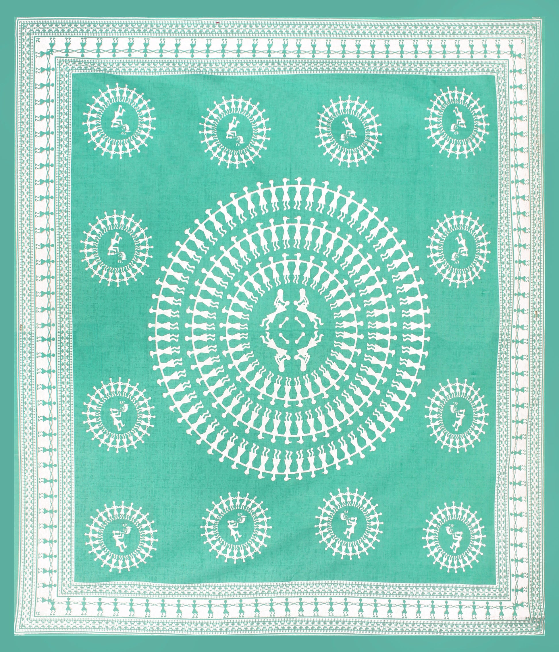 Cotton Double Jaipuri Prints Flat Bedsheet  With 2 Pillow Cover