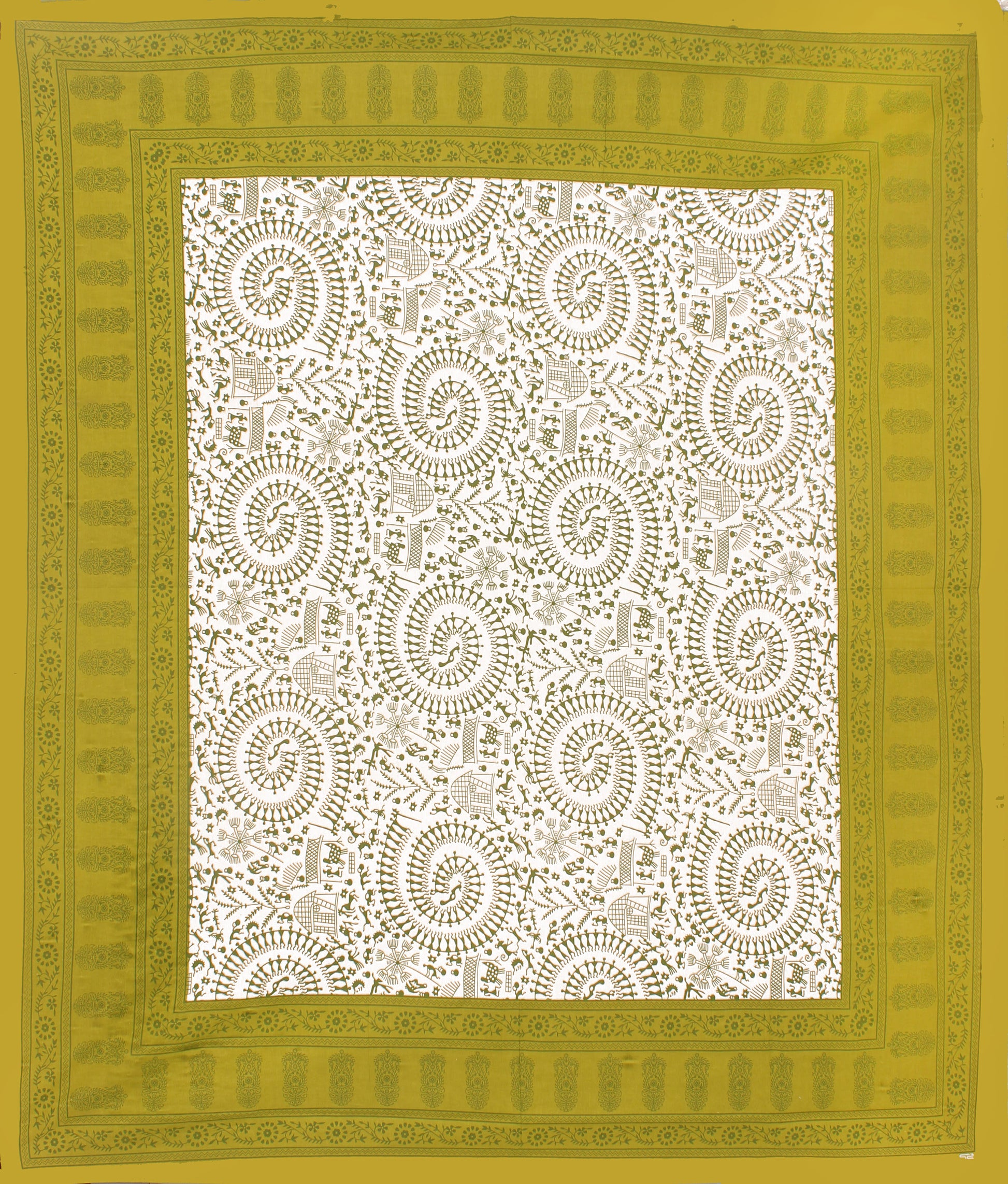 Cotton Double Jaipuri Prints Flat Bedsheet  With 2 Pillow Cover