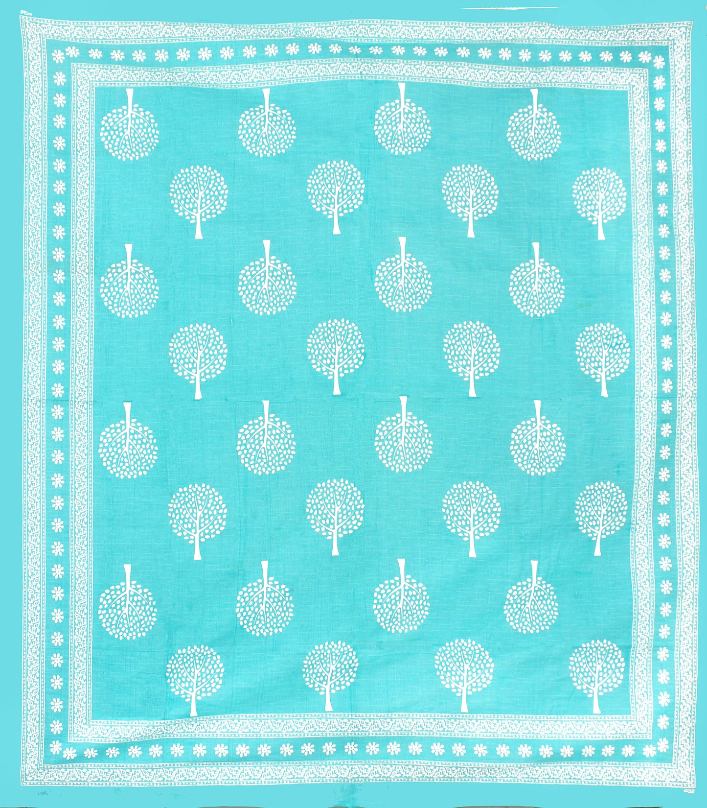 Cotton Double Jaipuri Prints Flat Bedsheet  With 2 Pillow Cover