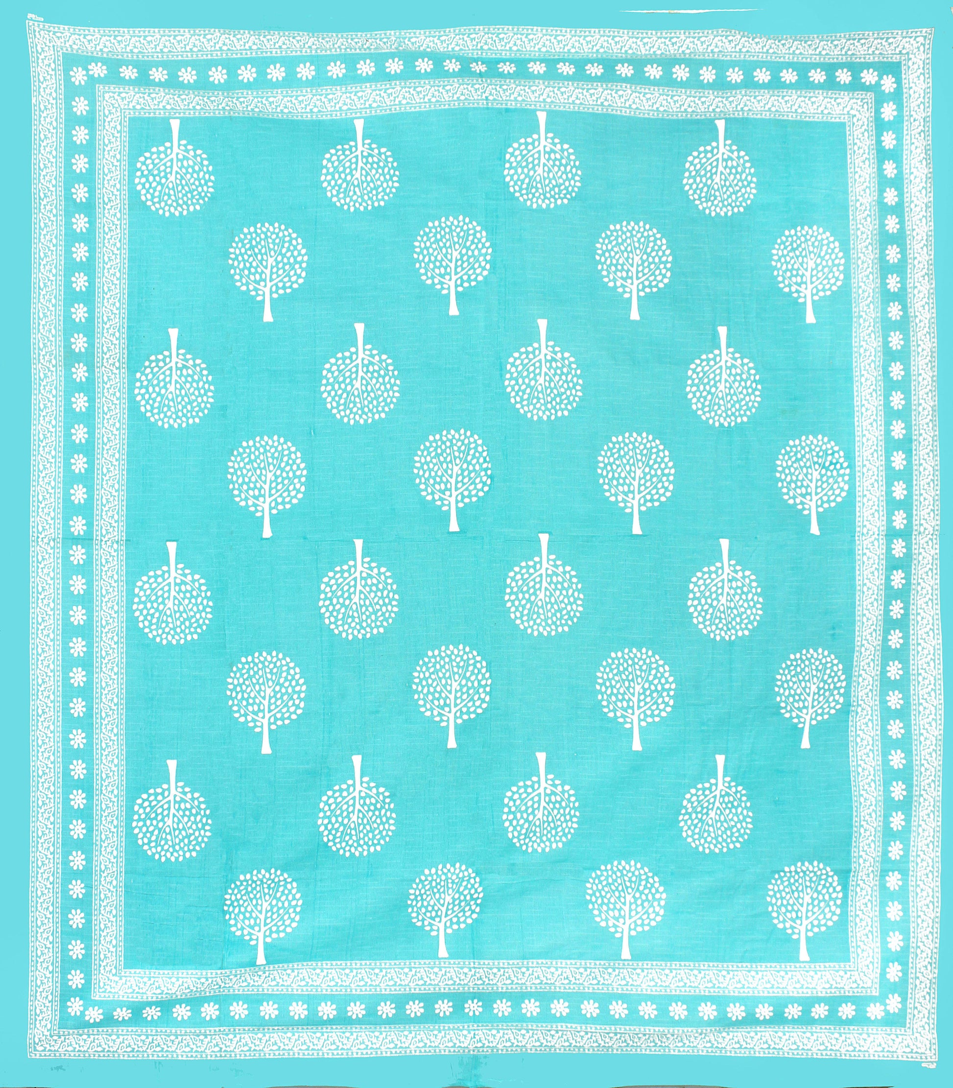 Cotton Double Jaipuri Prints Flat Bedsheet  With 2 Pillow Cover