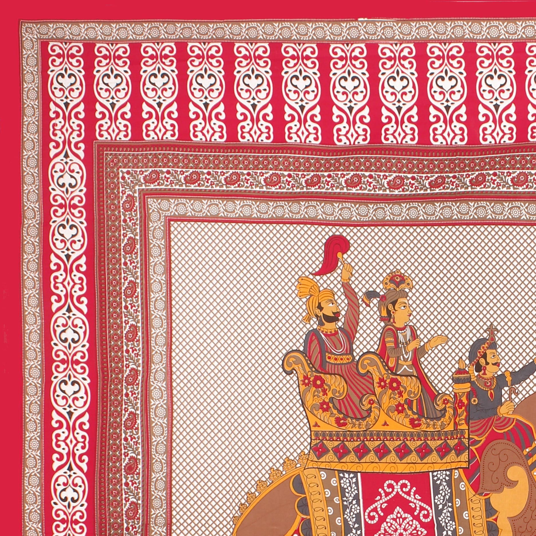 Cotton Double Jaipuri Prints Flat Bedsheet  With 2 Pillow Cover