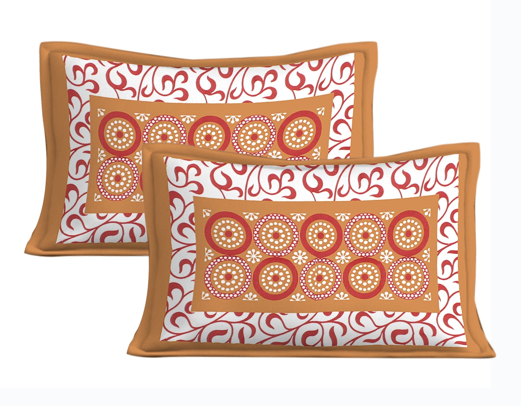 Cotton Double Jaipuri Prints Flat Bedsheet  With 2 Pillow Cover