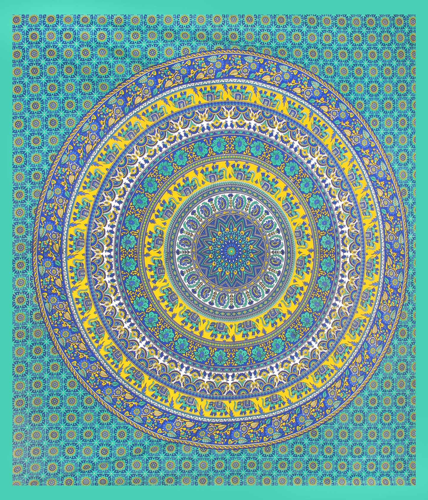 Cotton Double Jaipuri Prints Flat Bedsheet  With 2 Pillow Cover