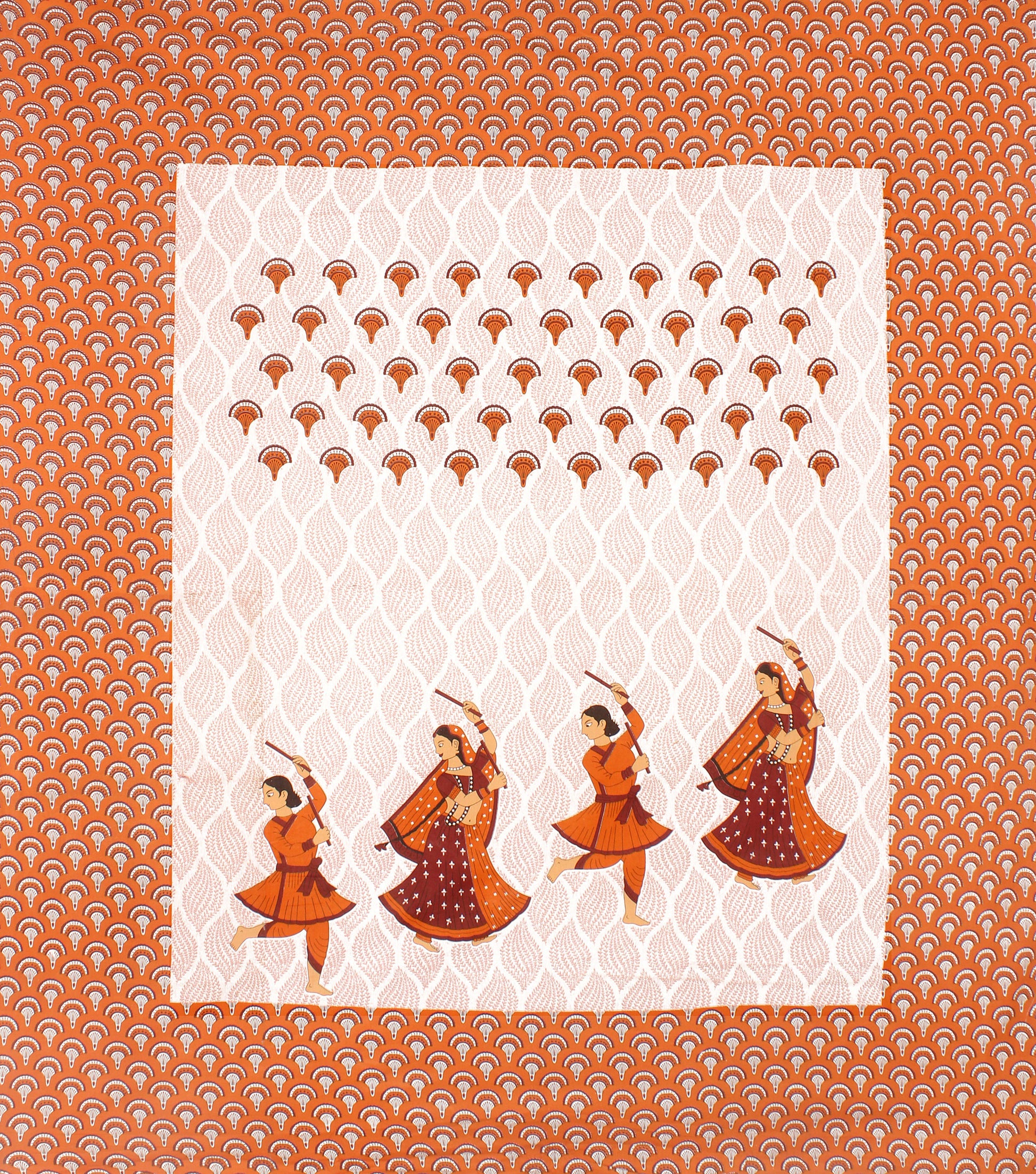 Cotton Double Jaipuri Prints Flat Bedsheet  With 2 Pillow Cover