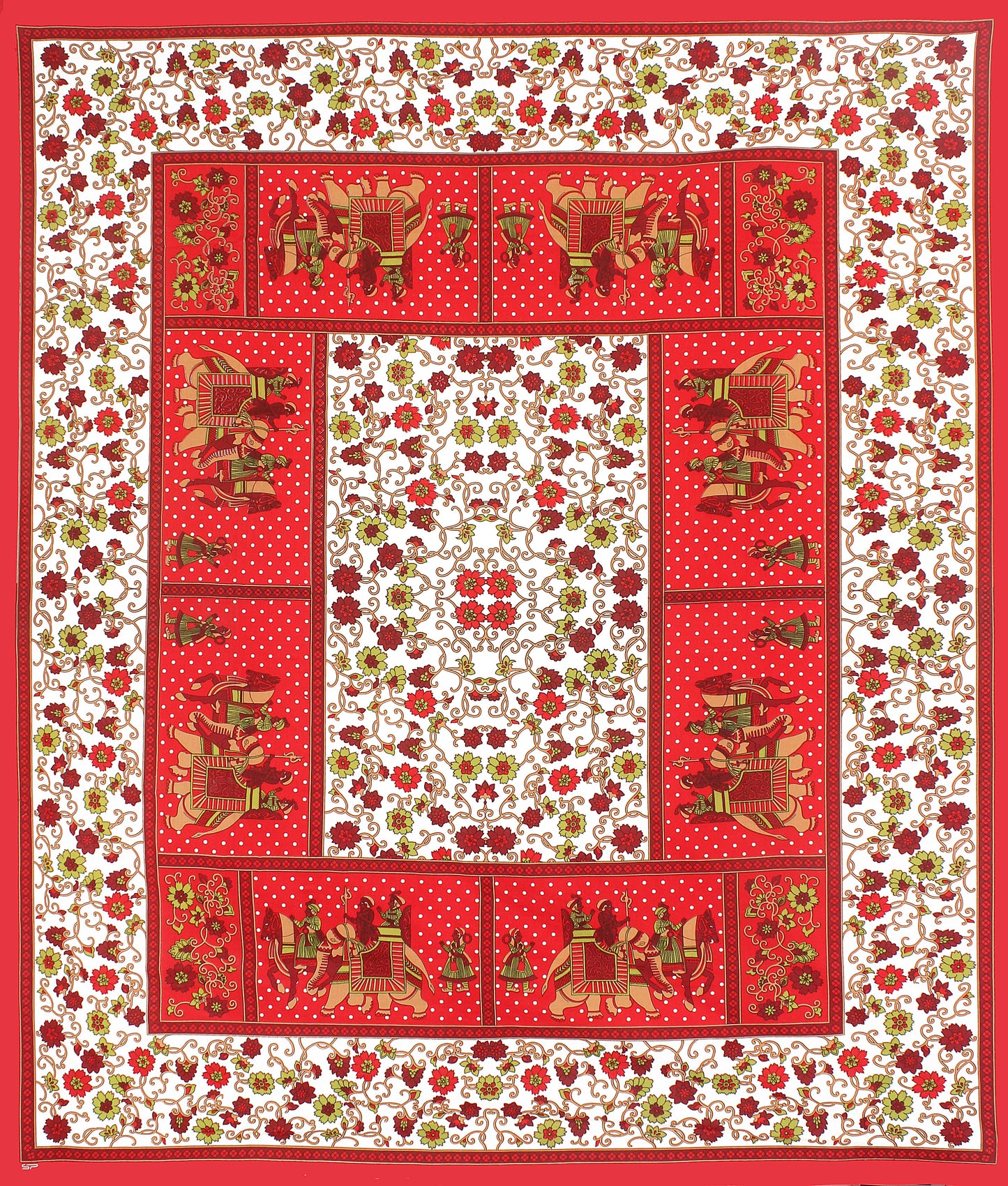 Cotton Double Jaipuri Prints Flat Bedsheet  With 2 Pillow Cover