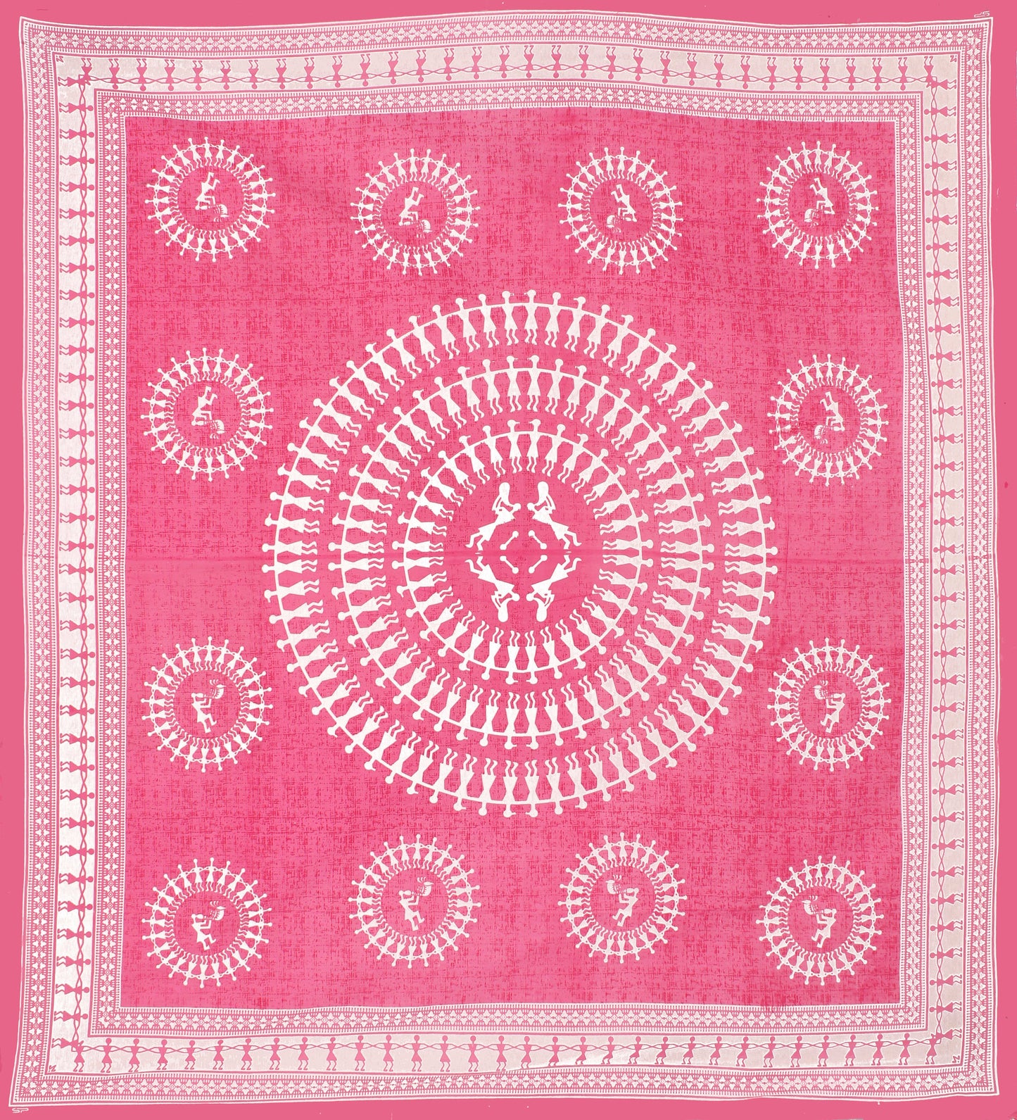 Cotton Double Jaipuri Prints Flat Bedsheet  With 2 Pillow Cover