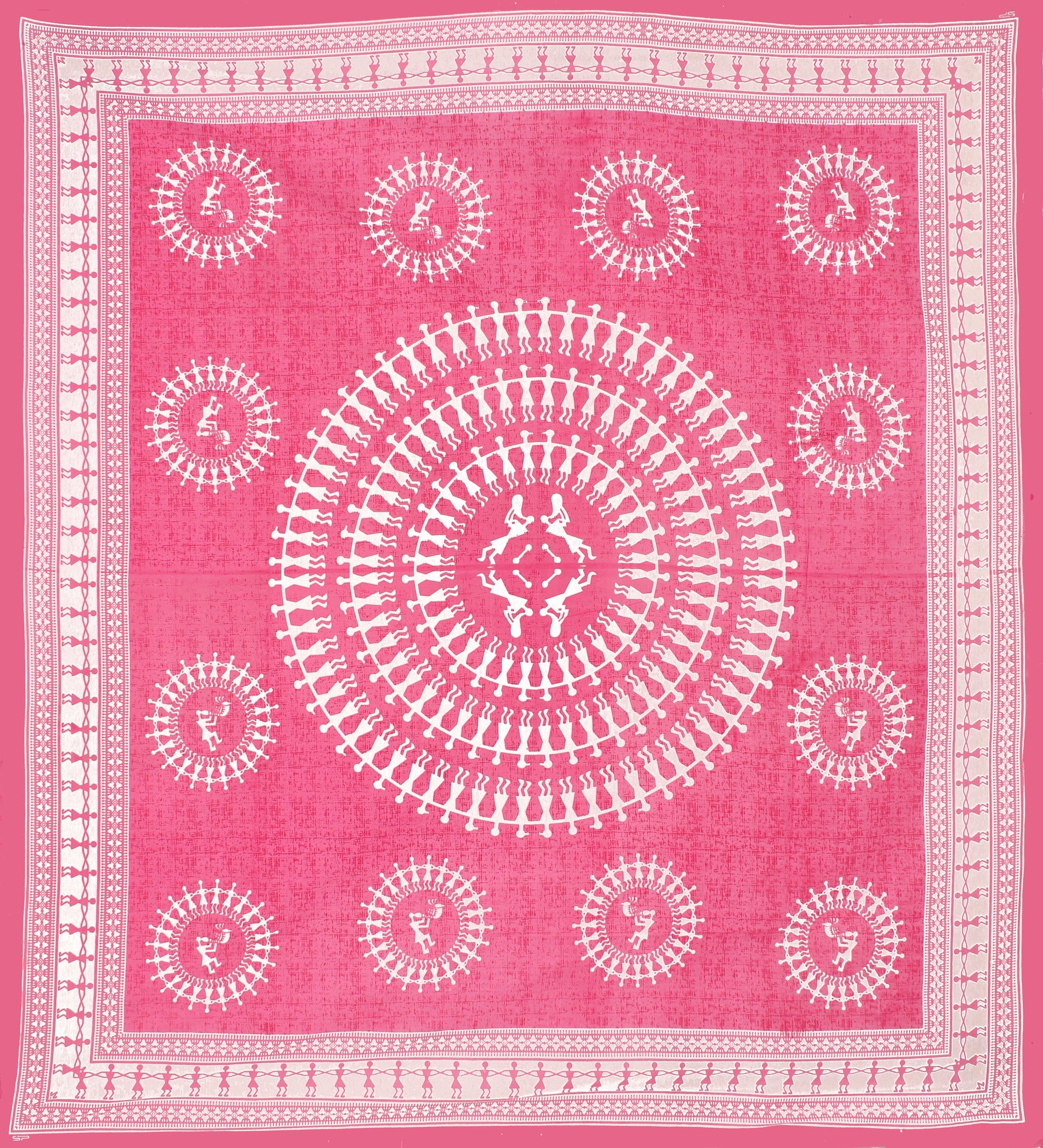 Cotton Double Jaipuri Prints Flat Bedsheet  With 2 Pillow Cover