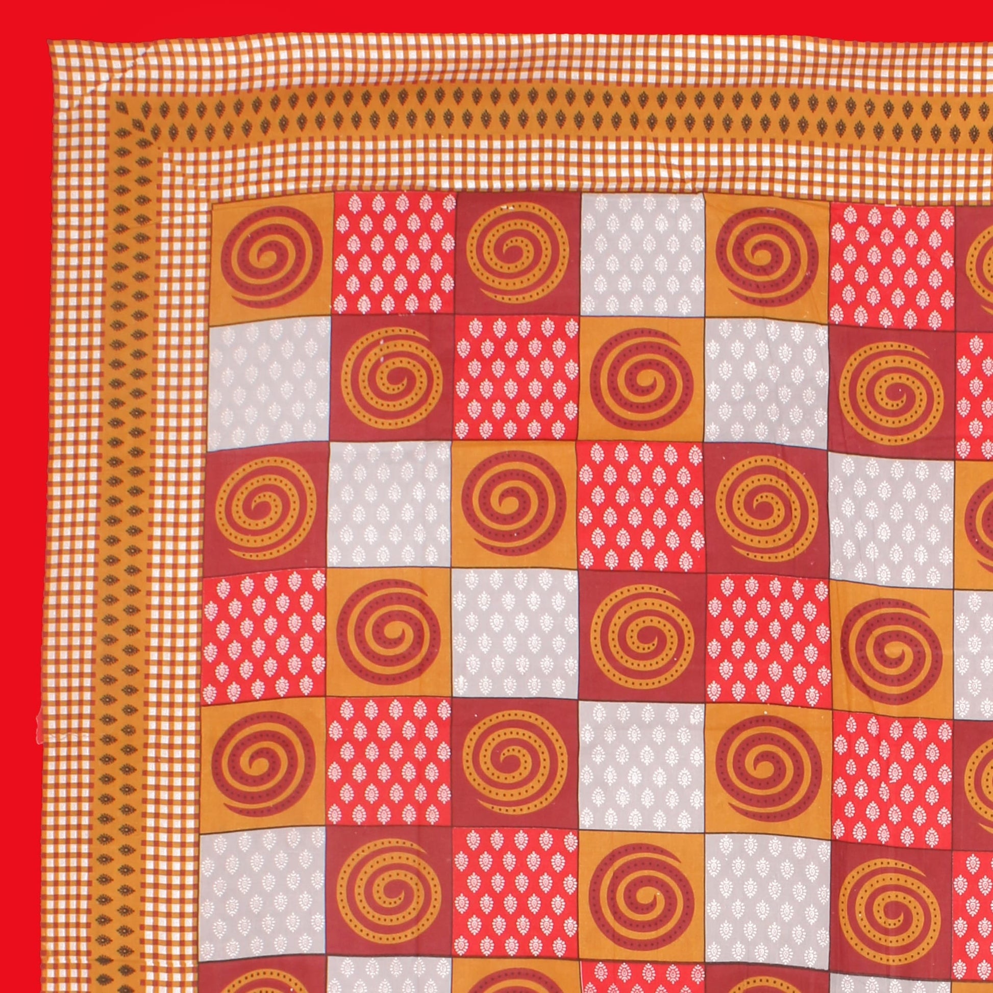 Cotton Double Jaipuri Prints Flat Bedsheet  With 2 Pillow Cover