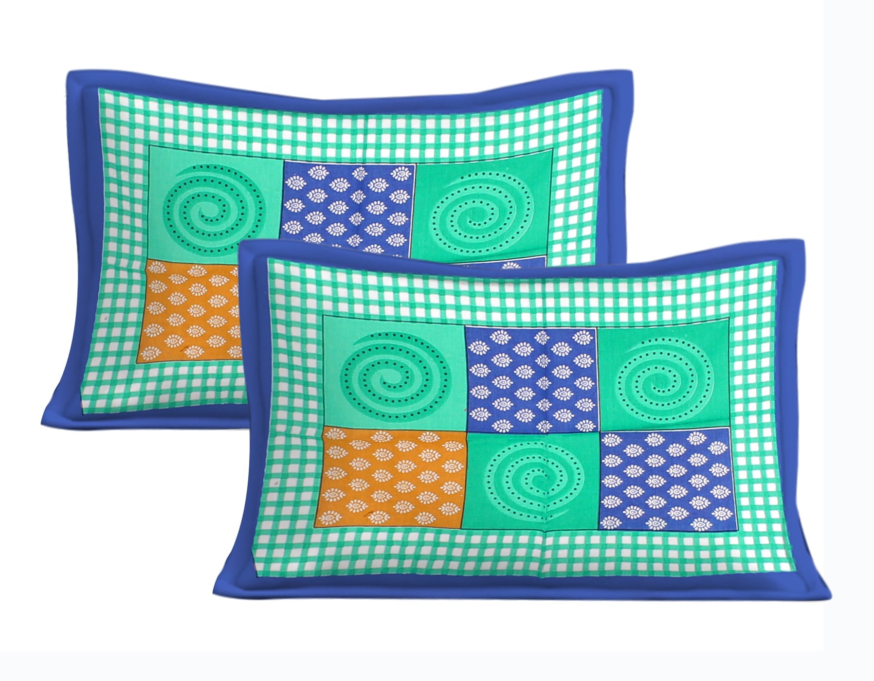 Cotton Double Jaipuri Prints Flat Bedsheet  With 2 Pillow Cover